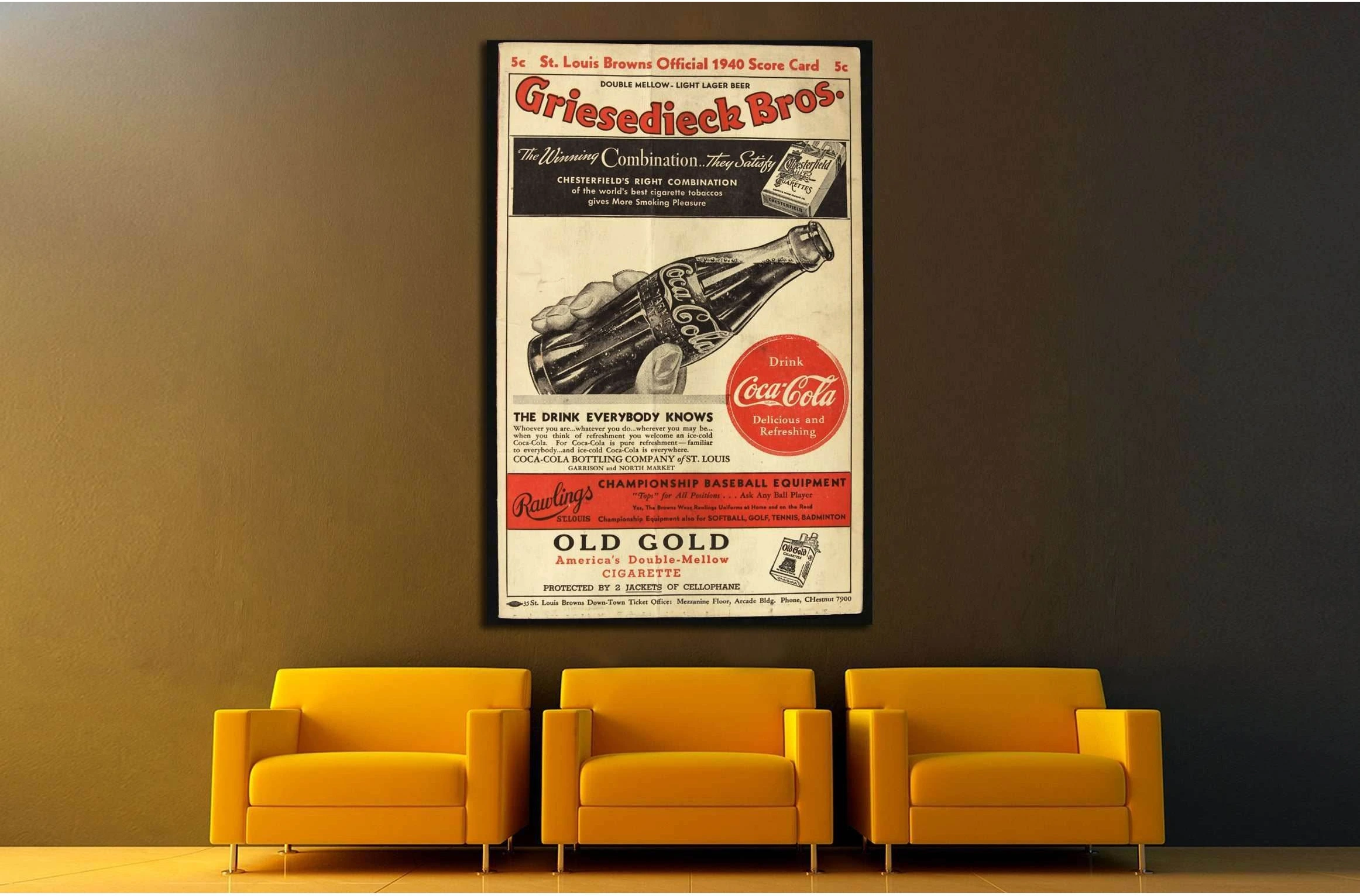 Vintage Coca Cola №3435 Ready to Hang Canvas Print - Zellart Canvas Prints ALL_Products, s-3435
