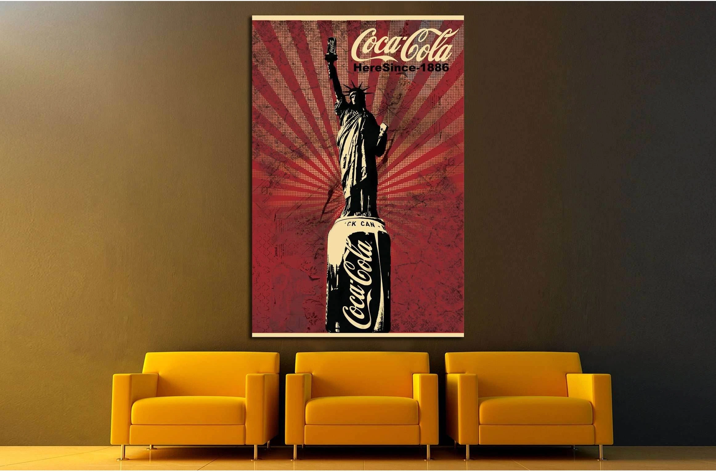 Vintage Coca Cola №3485 Ready to Hang Canvas Print - Zellart Canvas Prints ALL_Products, s-3485