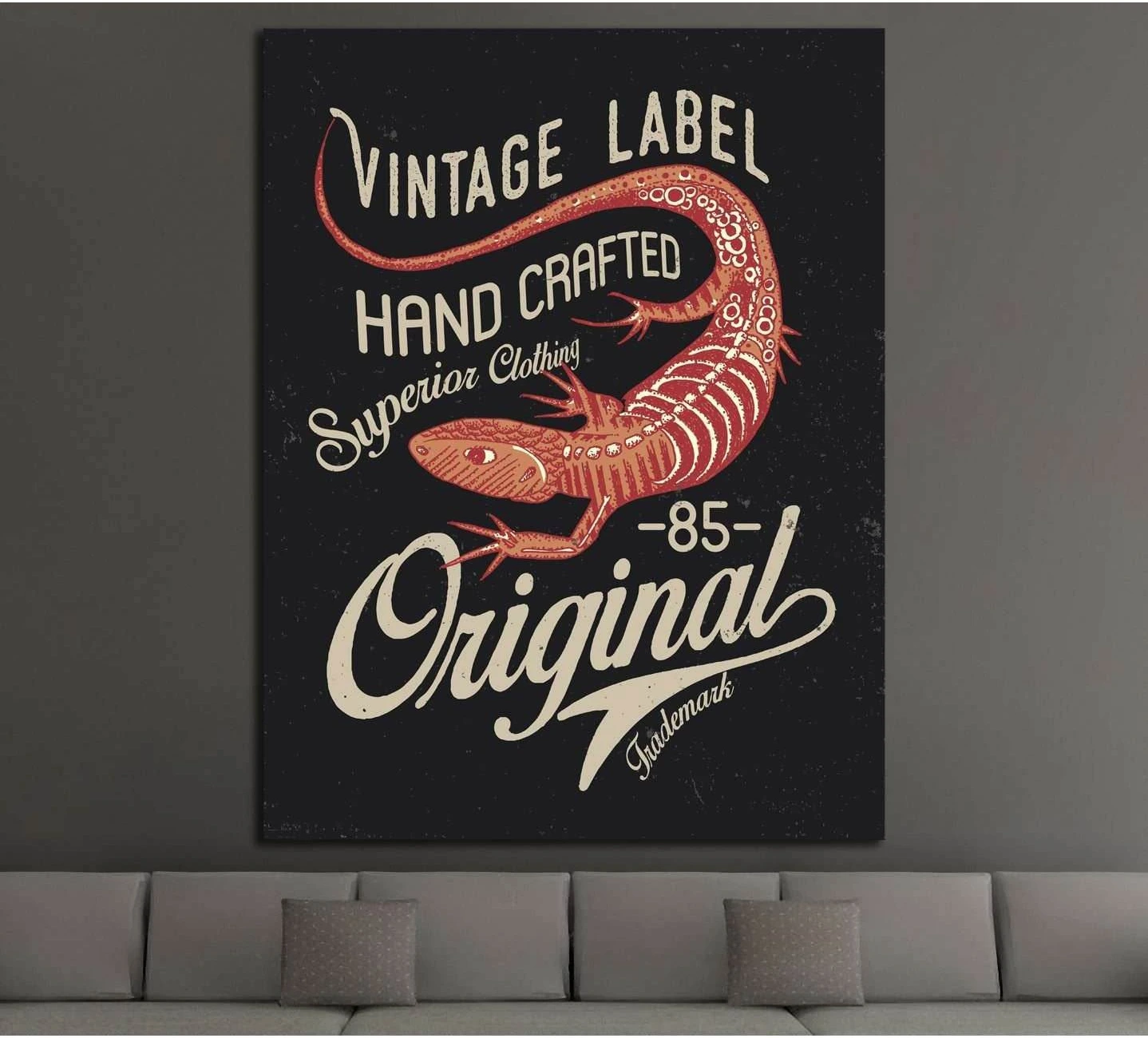 vintage label hand crafted №4588 Ready to Hang Canvas Print - Zellart Canvas Prints ALL_Products, s-4588