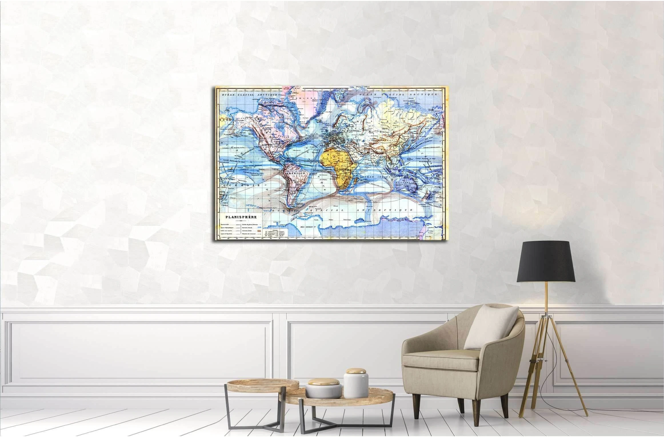 Vintage map from the late 19th century, Trousset encyclopedia №3222 Ready to Hang Canvas Print - Zellart Canvas Prints ALL_Products, s-3222