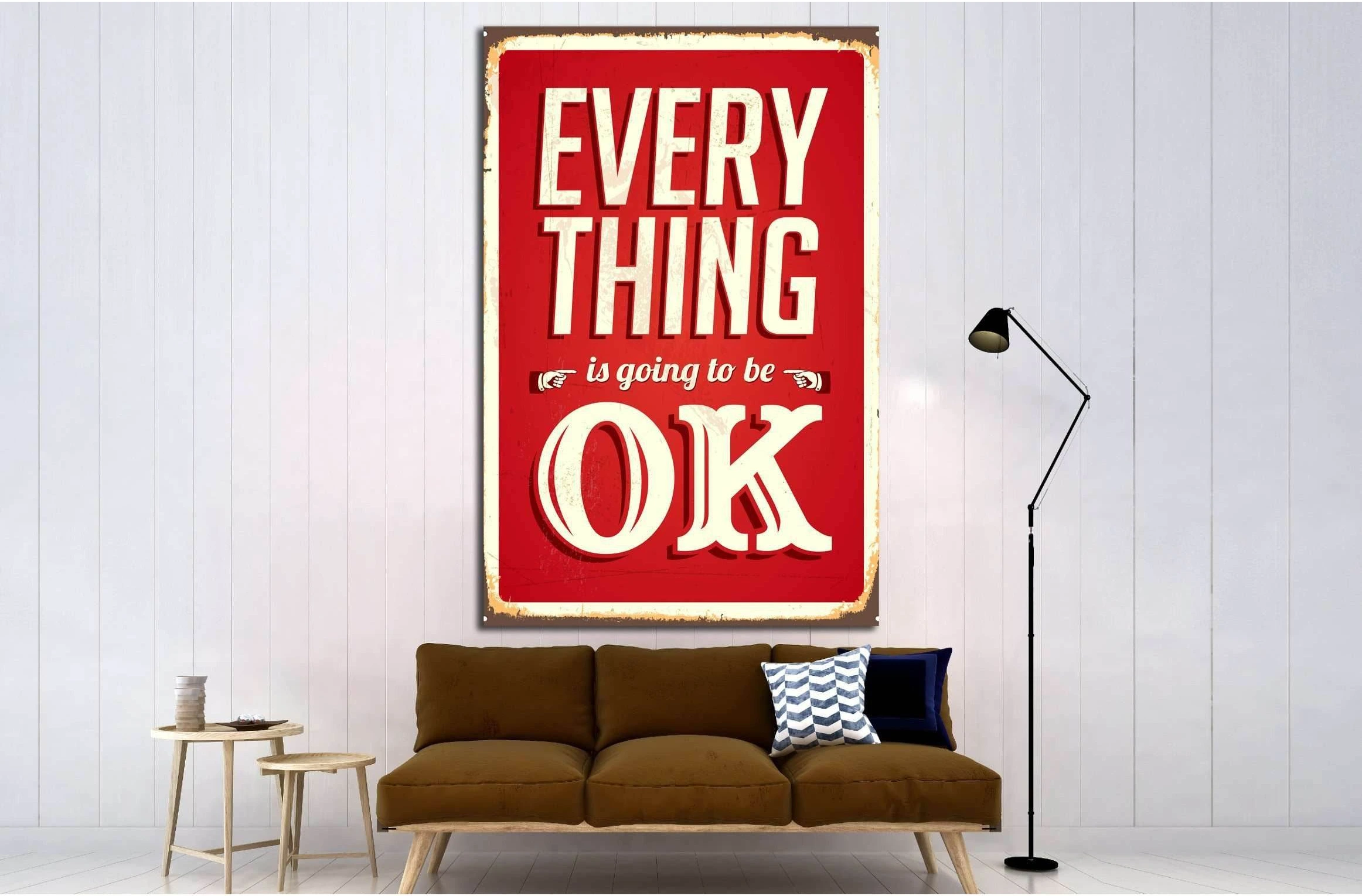 Vintage metal sign - Everything is going to be ok №4564 Ready to Hang Canvas Print - Zellart Canvas Prints ALL_Products, s-4564