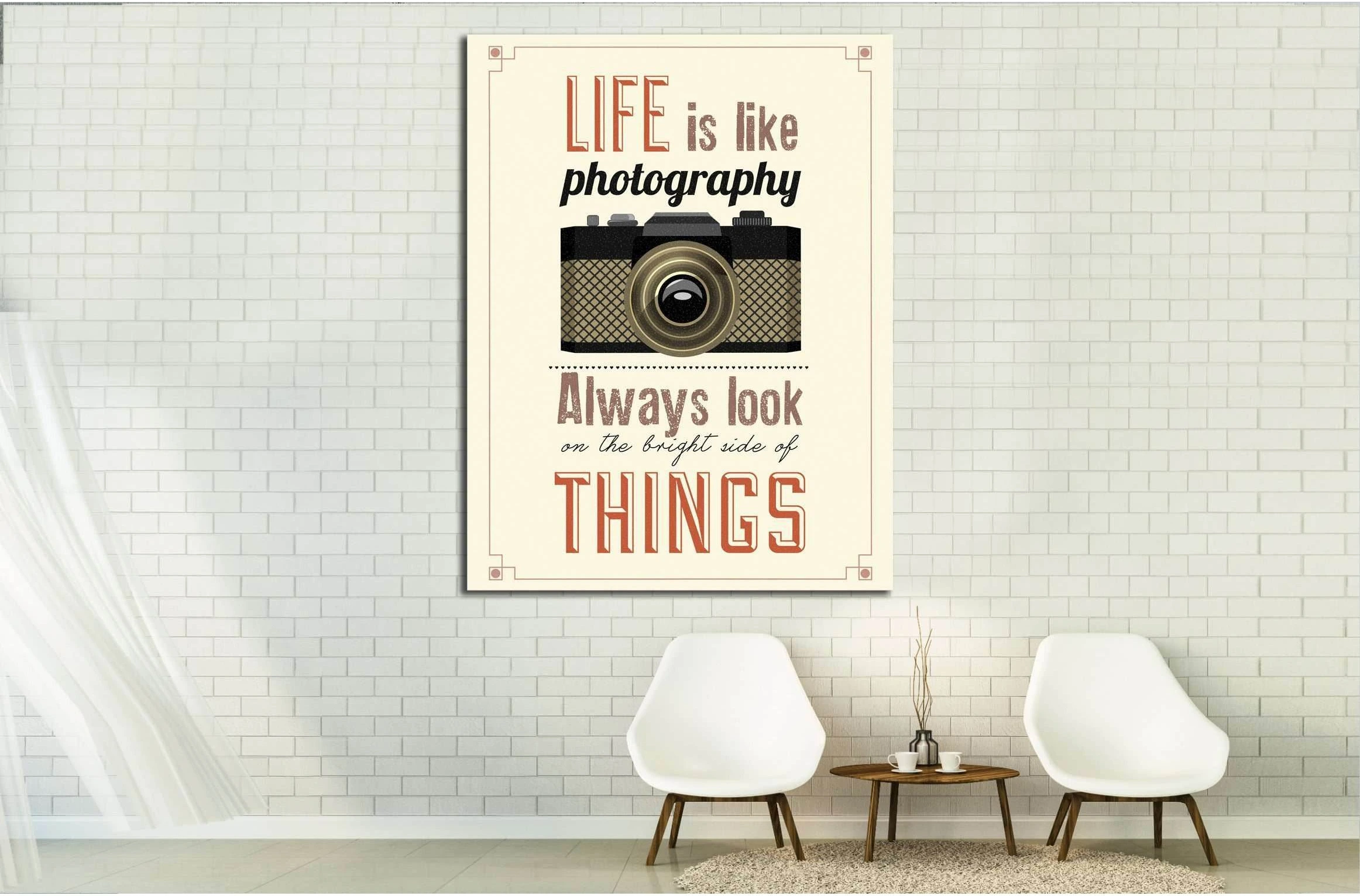 Vintage Old Camera Typographical canvas №4566 Ready to Hang Canvas Print - Zellart Canvas Prints ALL_Products, s-4566