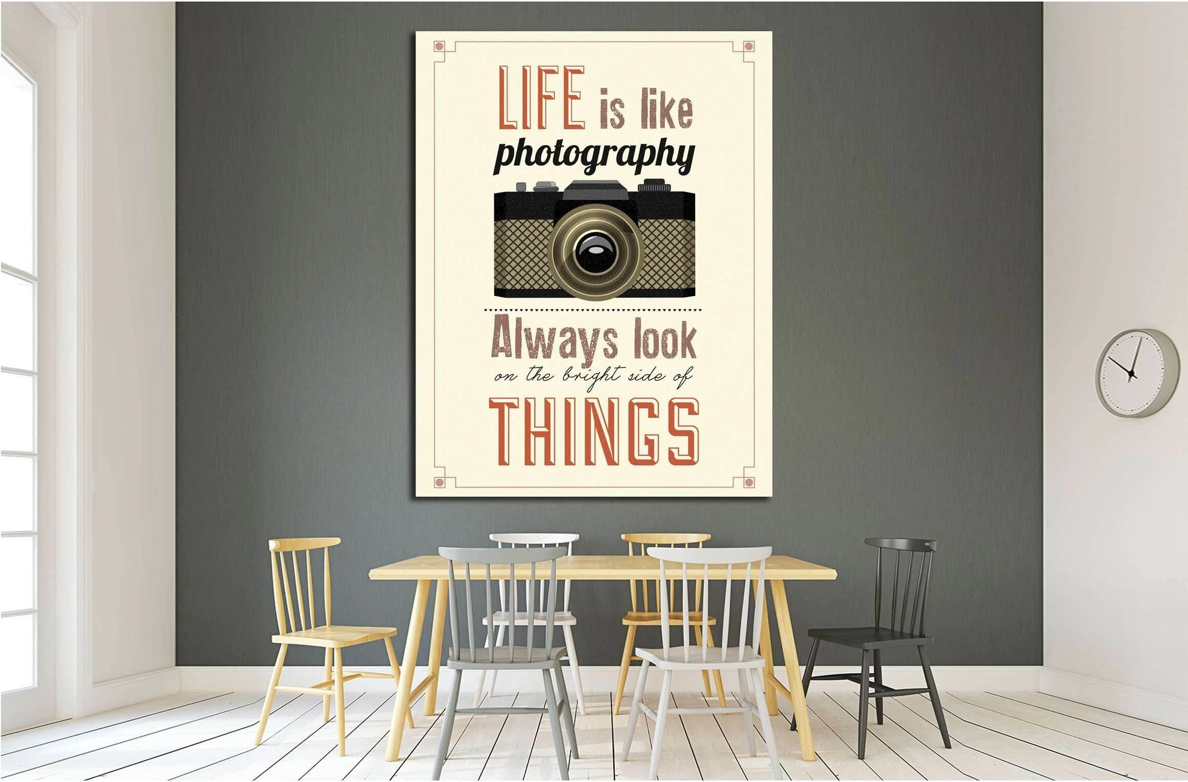 Vintage Old Camera Typographical canvas №4566 Ready to Hang Canvas Print - Zellart Canvas Prints ALL_Products, s-4566