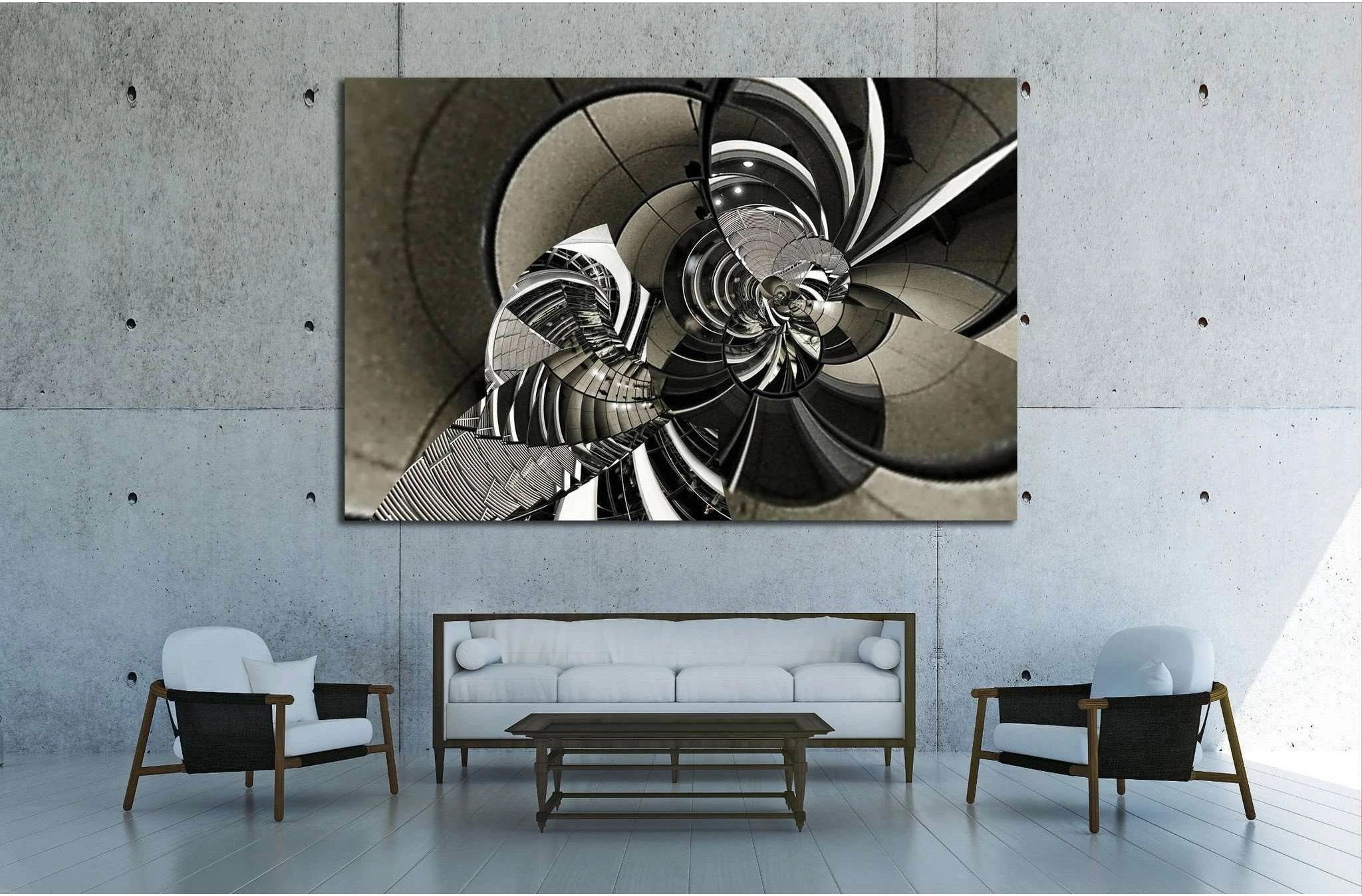 vintage texture architecture spiral of stairs №1610 Ready to Hang Canvas Print - Zellart Canvas Prints ALL_Products, s-1610