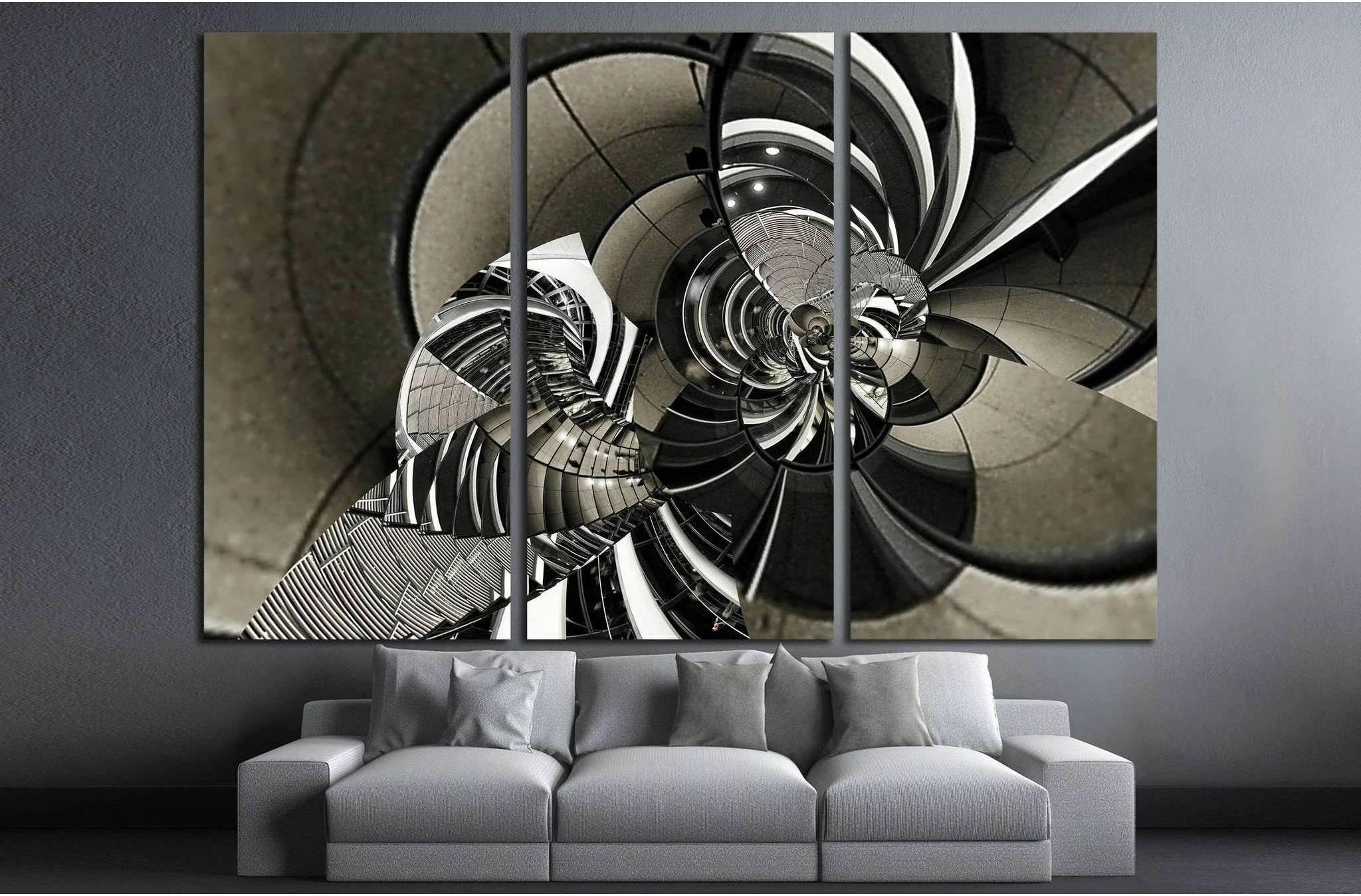vintage texture architecture spiral of stairs №1610 Ready to Hang Canvas Print - Zellart Canvas Prints ALL_Products, s-1610