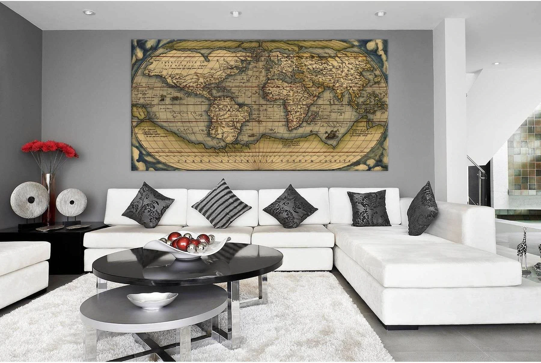 Vintage World Map №710 Ready to Hang Canvas Print - Zellart Canvas Prints ALL_Products