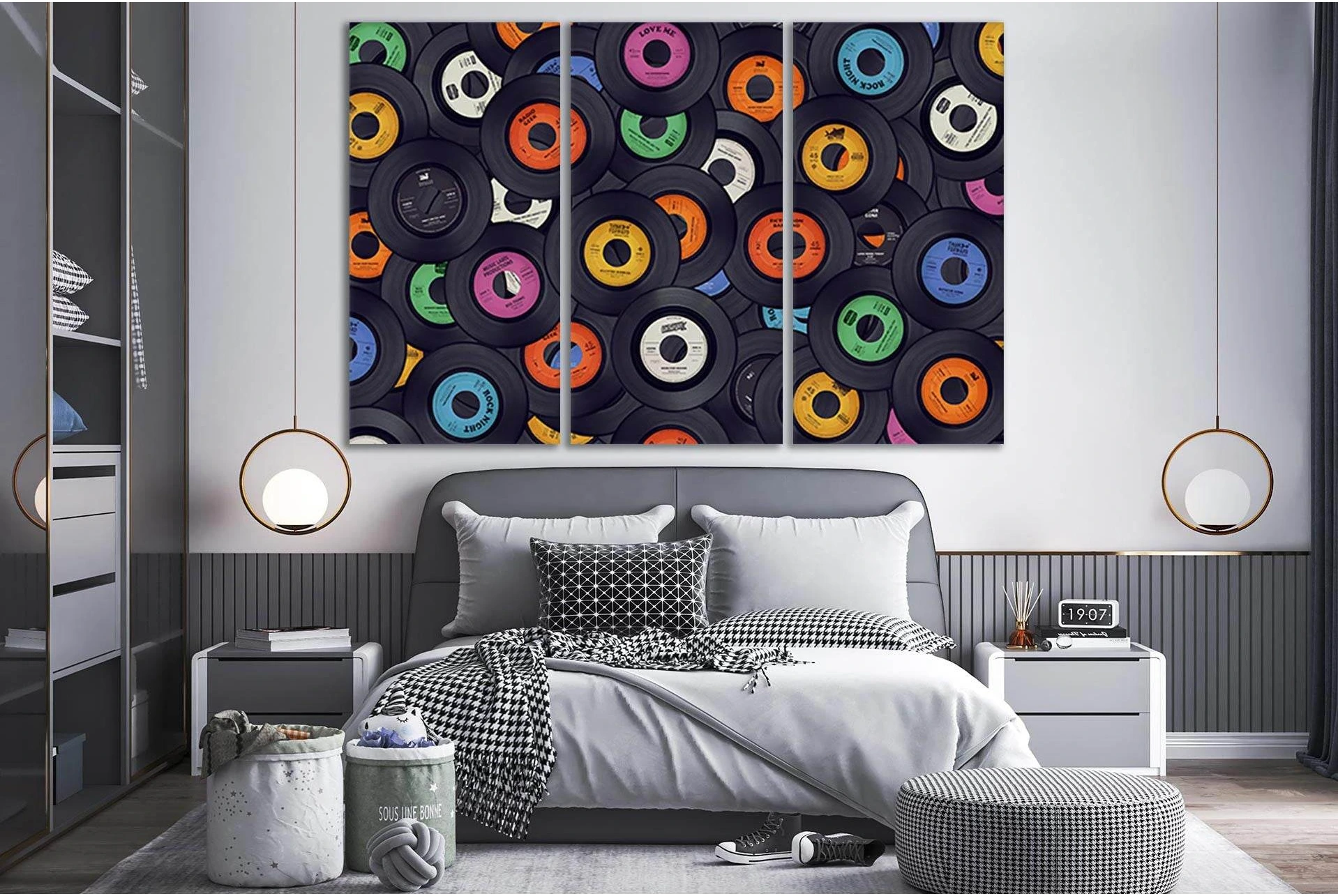 Vinyl Records Pop Art №SL549 Ready to Hang Canvas Print - Zellart Canvas Prints 0new, ALL_Products, Pop ART