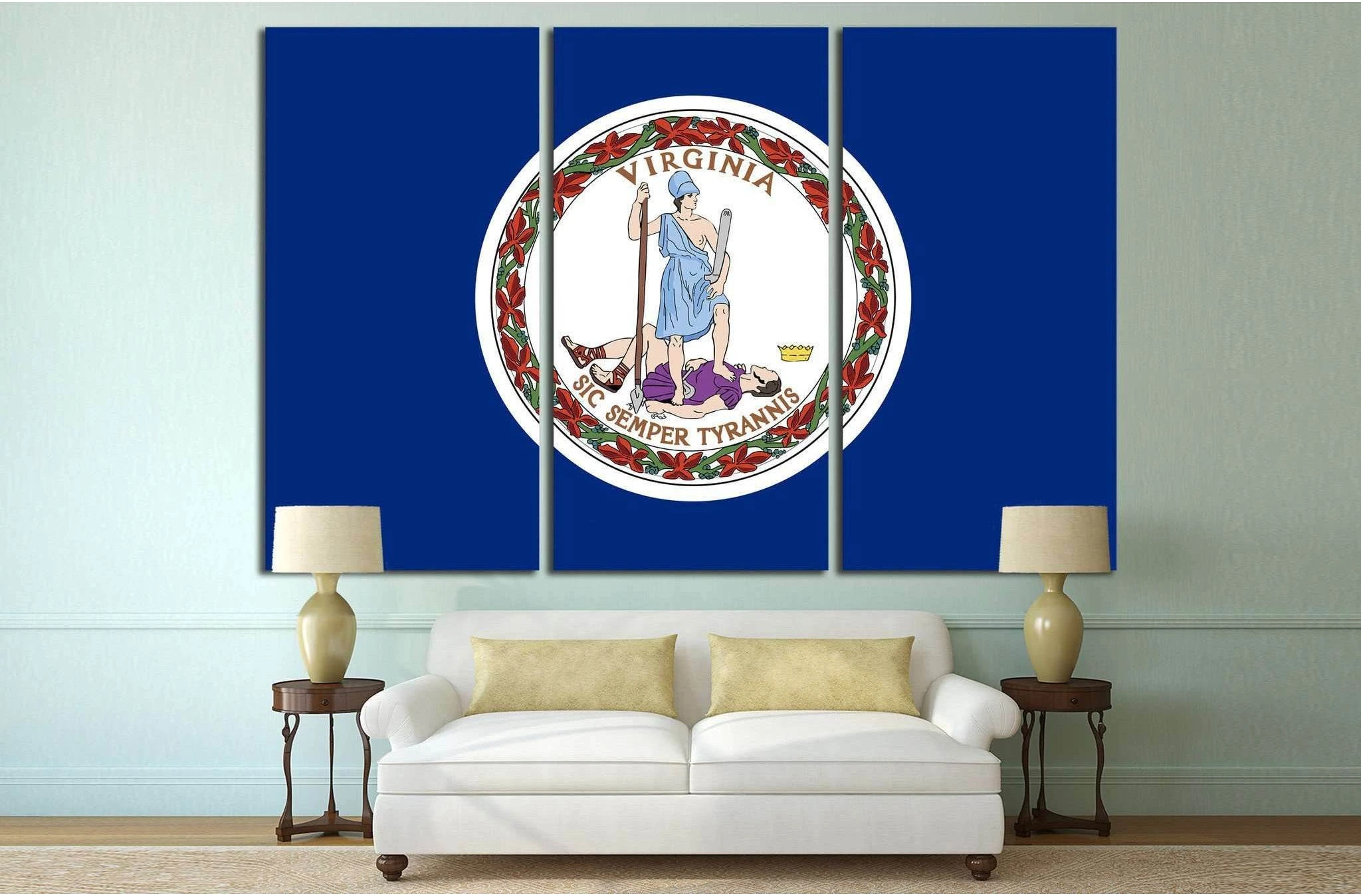 Virginia Flag №695 Ready to Hang Canvas Print - Zellart Canvas Prints ALL_Products, s-695