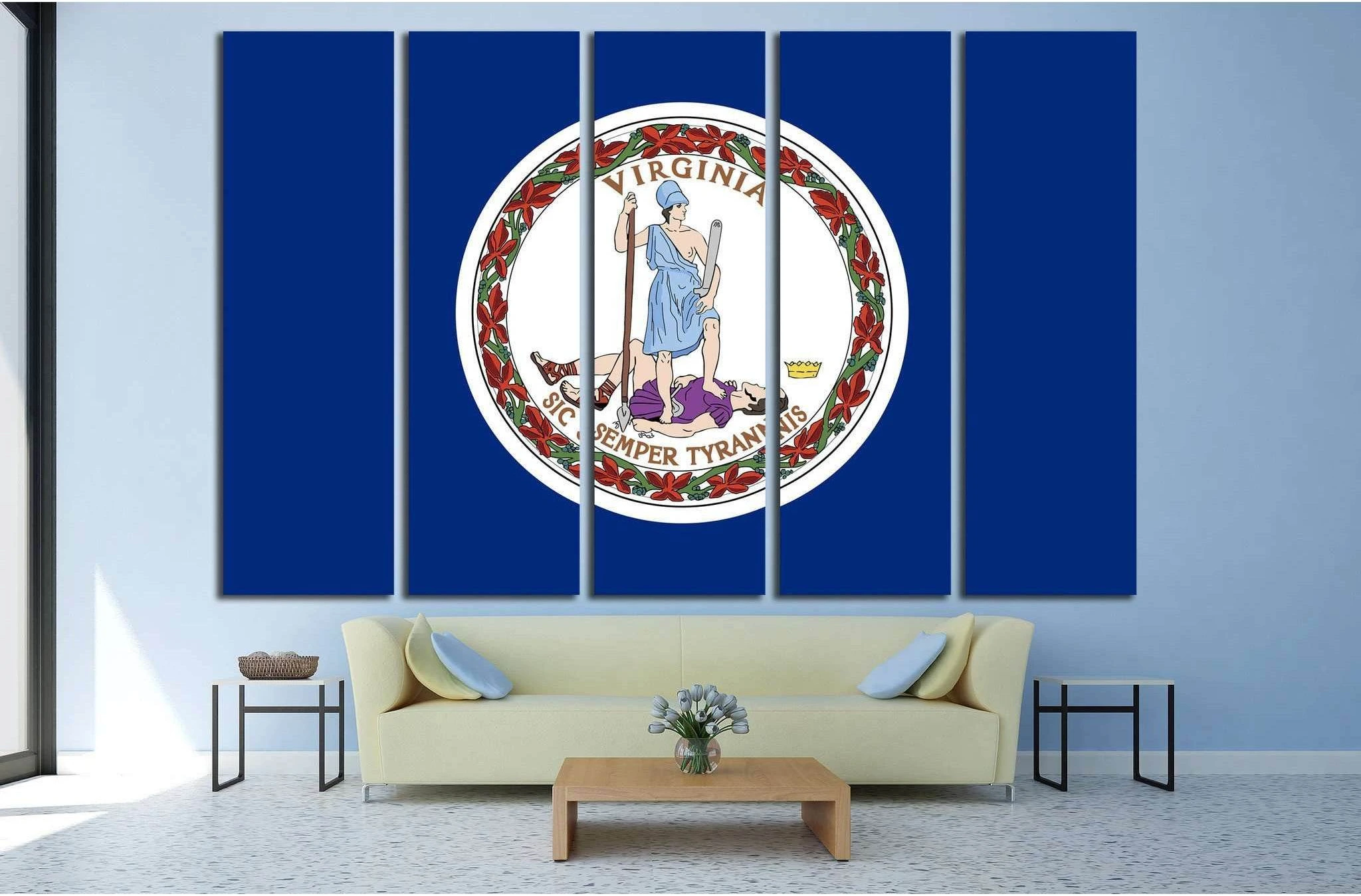 Virginia Flag №695 Ready to Hang Canvas Print - Zellart Canvas Prints ALL_Products, s-695