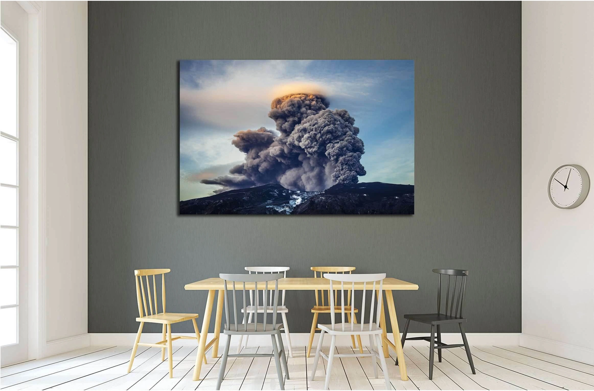 Volcano in Iceland №2866 Ready to Hang Canvas Print - Zellart Canvas Prints ALL_Products, s-2866