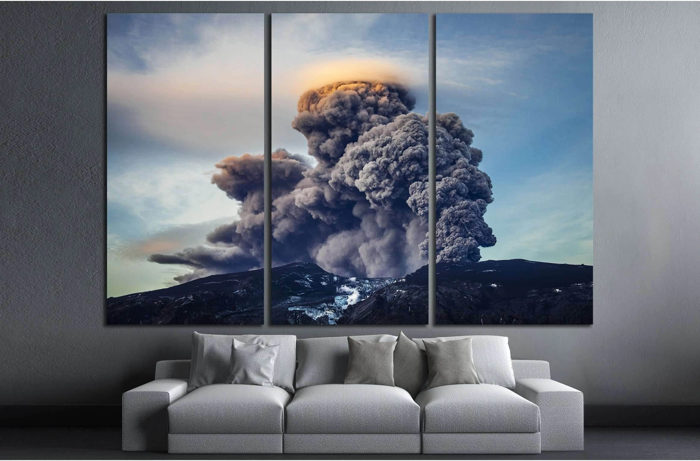 Volcano in Iceland №2866 Ready to Hang Canvas Print - Zellart Canvas Prints ALL_Products, s-2866