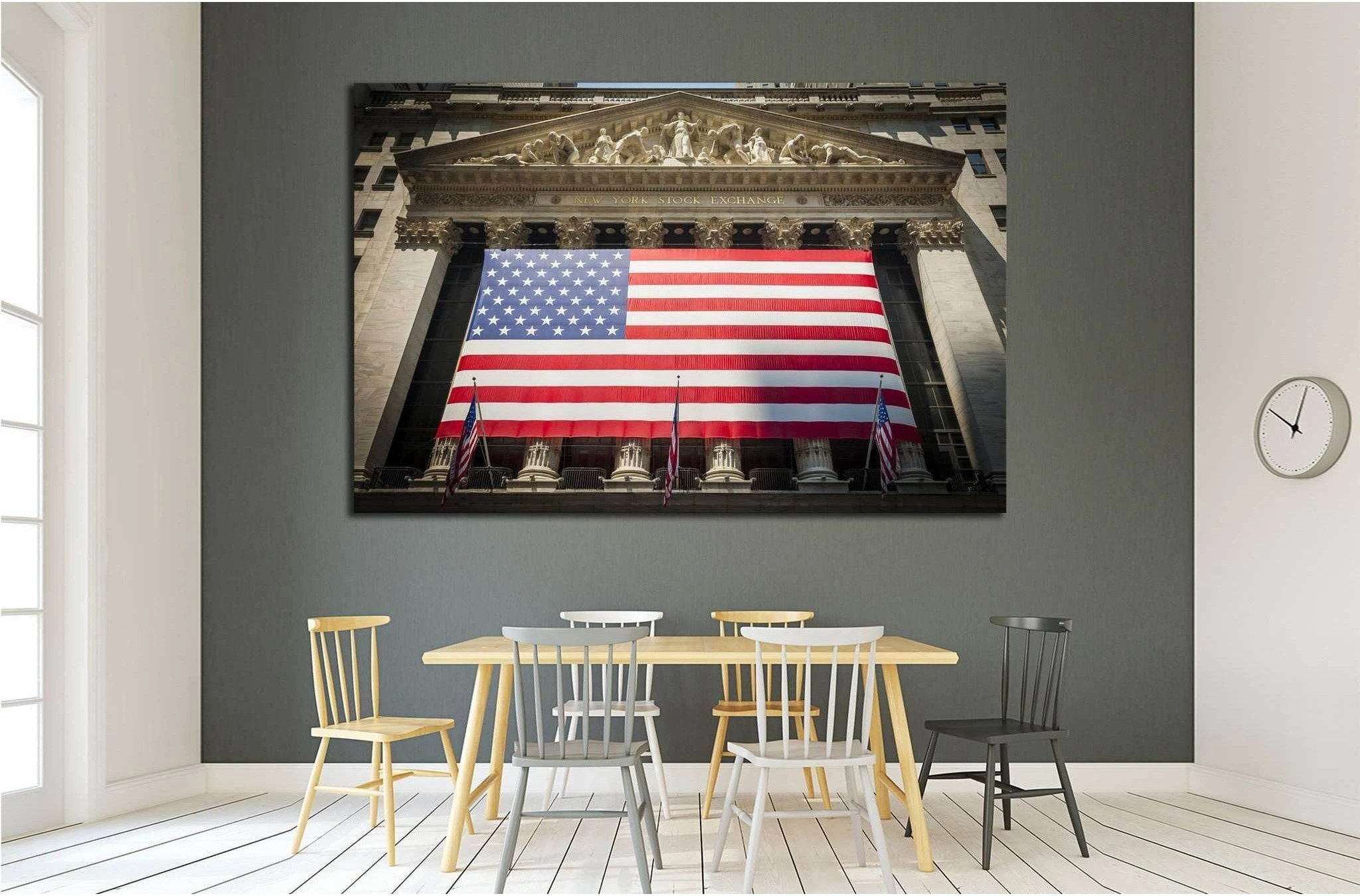 Wall Street New York Stock Exchange Entrance №1950 Ready to Hang Canvas Print - Zellart Canvas Prints 0_NY_ART, ALL_Products, s-1950