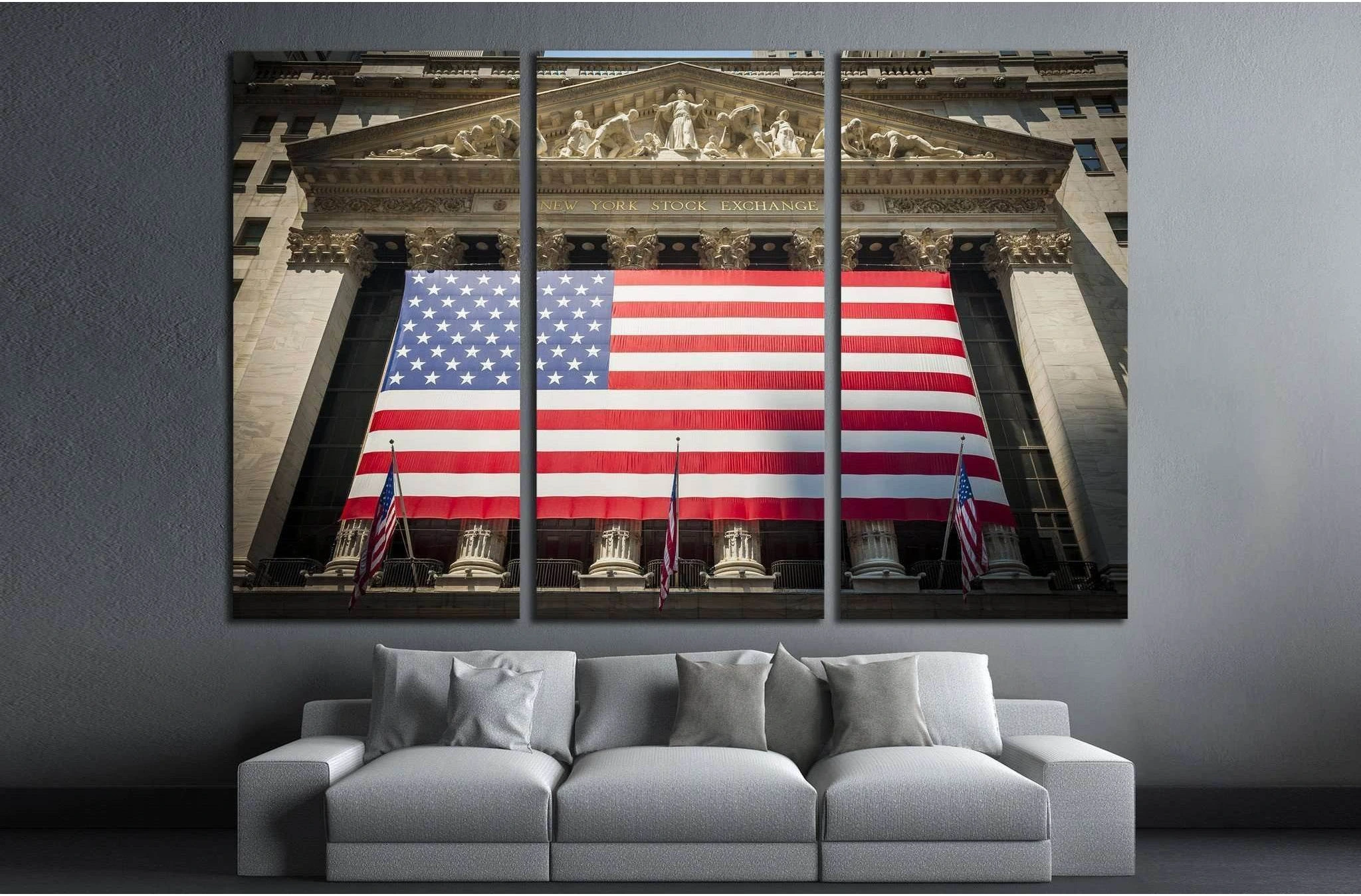 Wall Street New York Stock Exchange Entrance №1950 Ready to Hang Canvas Print - Zellart Canvas Prints 0_NY_ART, ALL_Products, s-1950