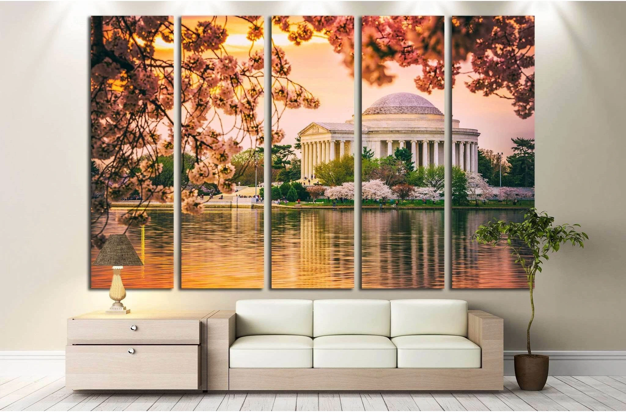 Washington, DC at the Jefferson Memorial during spring №2092 Ready to Hang Canvas Print - Zellart Canvas Prints ALL_Products, s-2092