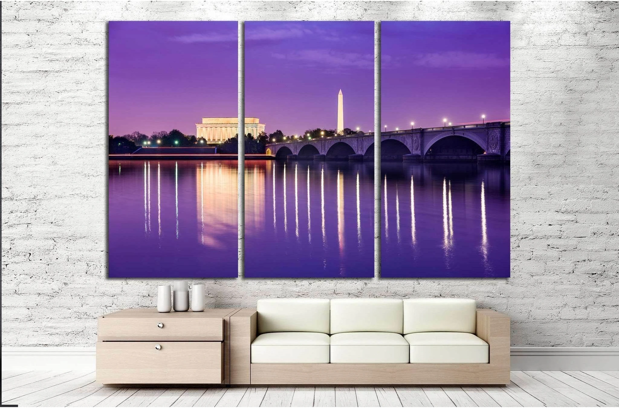 Washington DC skyline on the Potomac №1361 Ready to Hang Canvas Print - Zellart Canvas Prints ALL_Products, s-1361