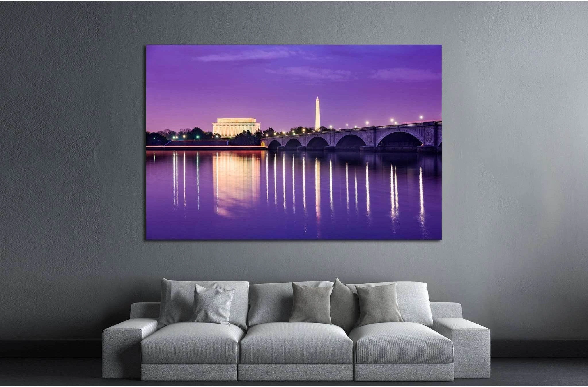 Washington DC skyline on the Potomac №1361 Ready to Hang Canvas Print - Zellart Canvas Prints ALL_Products, s-1361