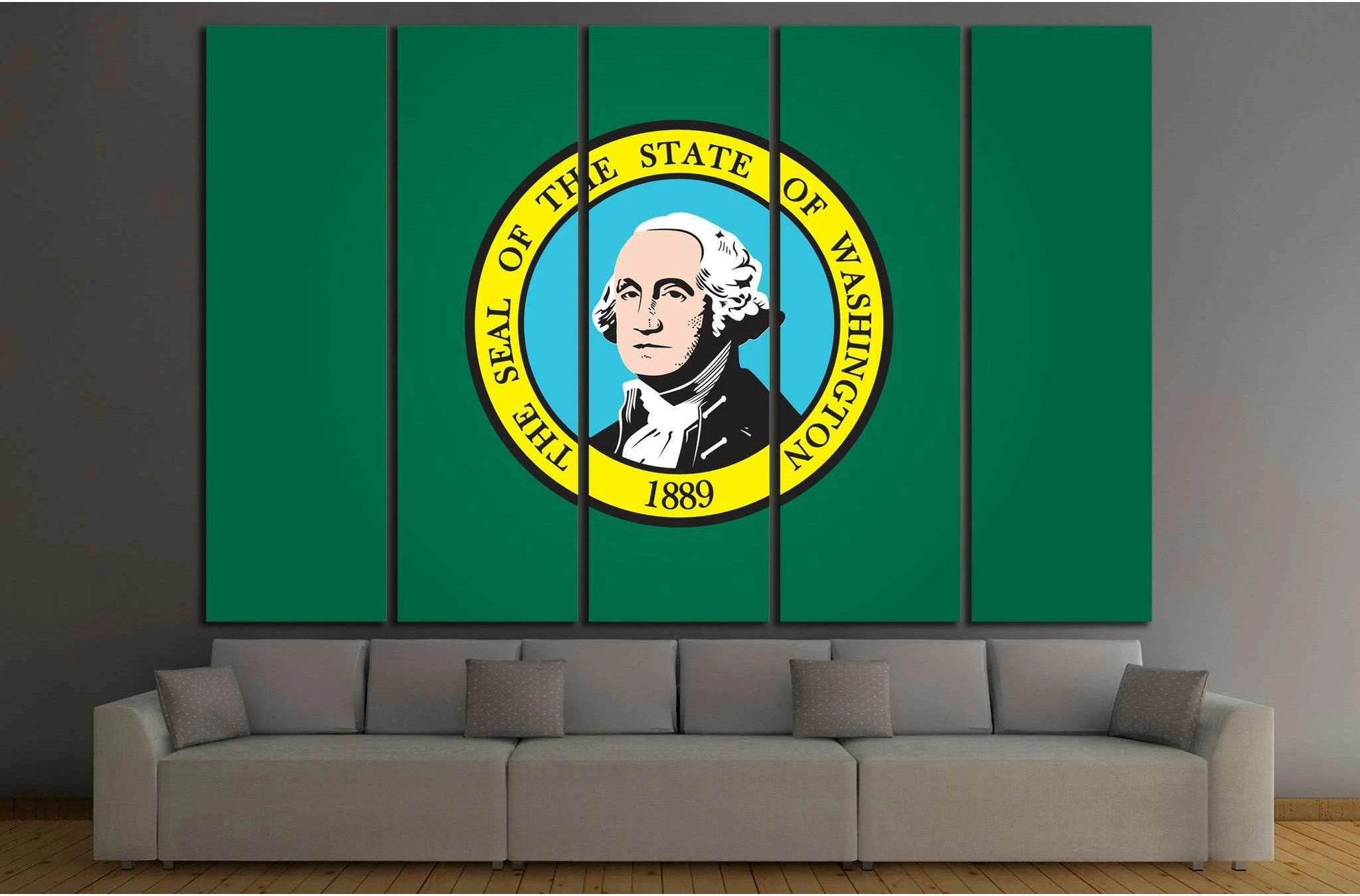washington Flag №691 Ready to Hang Canvas Print - Zellart Canvas Prints ALL_Products, s-691