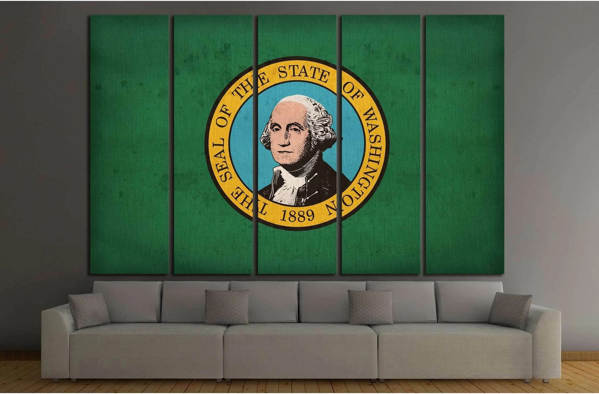 Washington flag №696 Ready to Hang Canvas Print - Zellart Canvas Prints ALL_Products, s-696