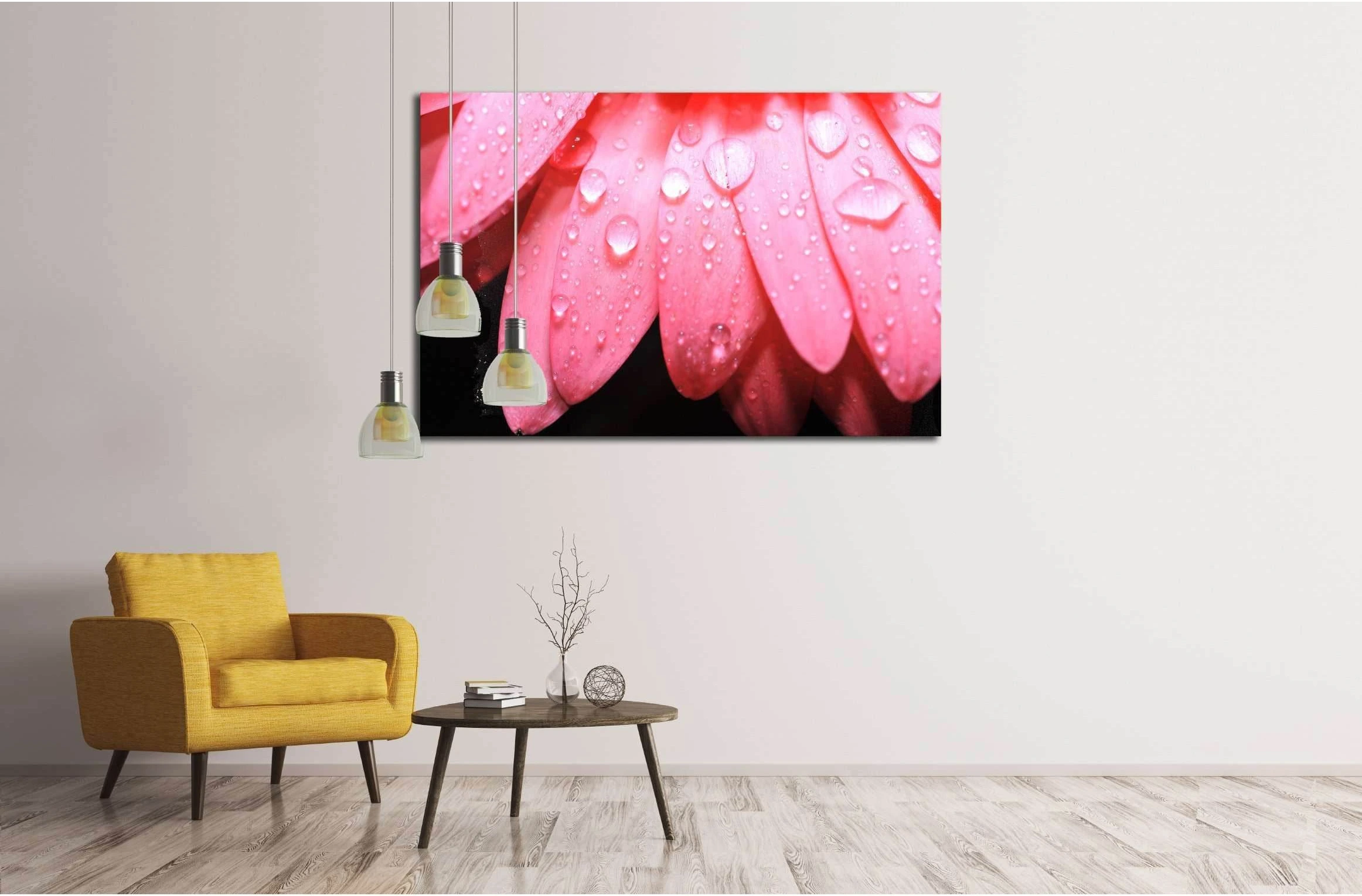 Water drop on flower petal №3026 Ready to Hang Canvas Print - Zellart Canvas Prints ALL_Products, s-3026