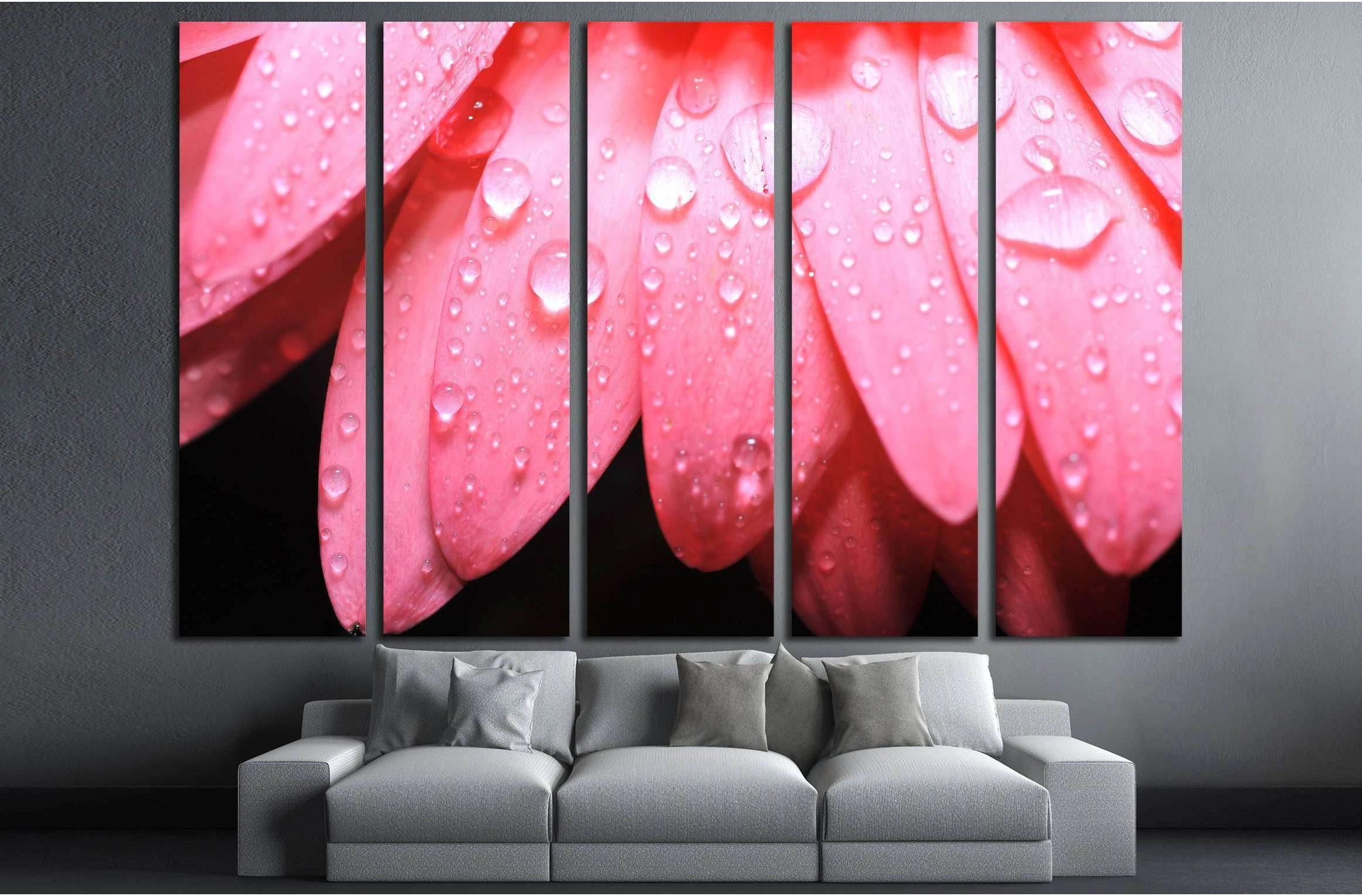 Water drop on flower petal №3026 Ready to Hang Canvas Print - Zellart Canvas Prints ALL_Products, s-3026
