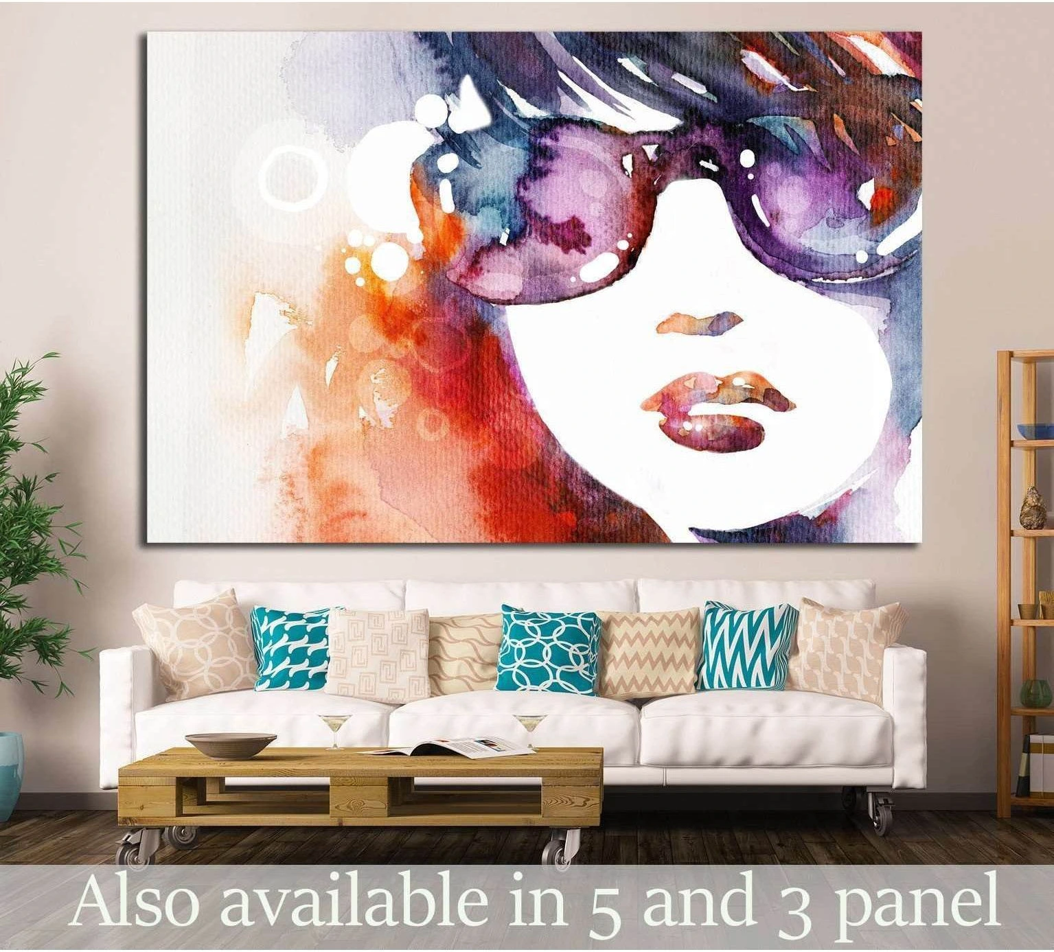 watercolor beauty portrait №731 Ready to Hang Canvas Print - Zellart Canvas Prints ALL_Products, s-731