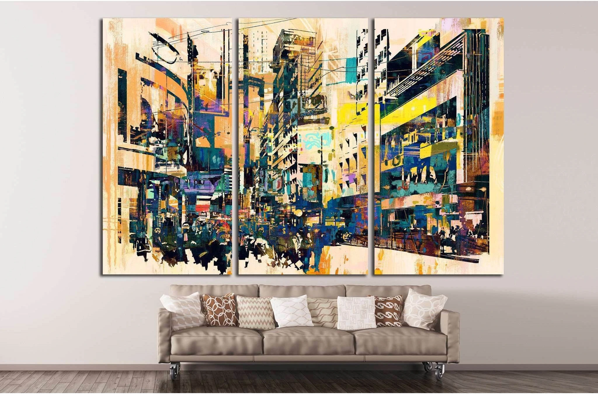 Watercolor City №723 Ready to Hang Canvas Print - Zellart Canvas Prints ALL_Products, s-723