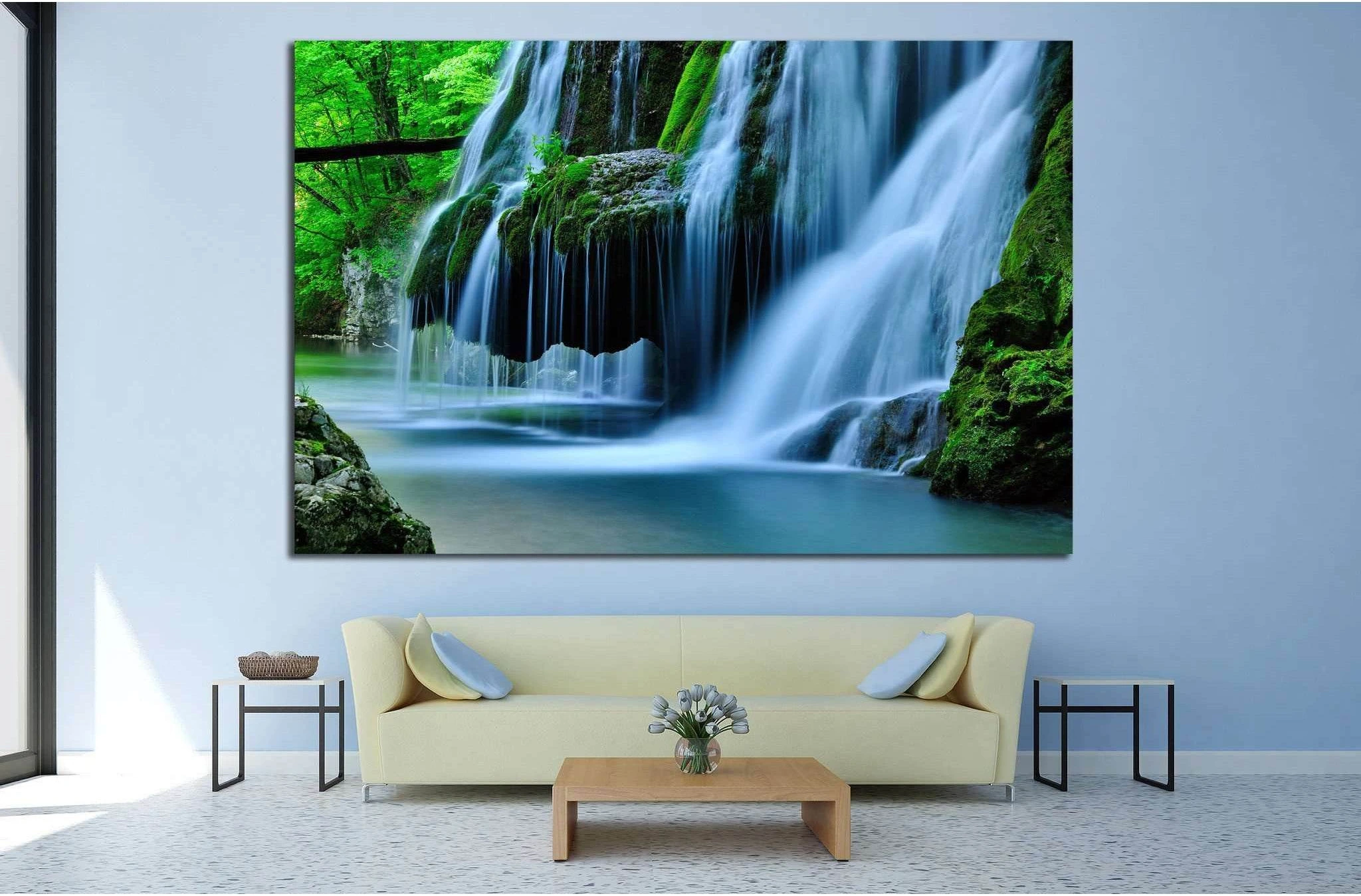 Waterfall Bigar, Romania №644 Ready to Hang Canvas Print - Zellart Canvas Prints ALL_Products, s-644, Waterfall