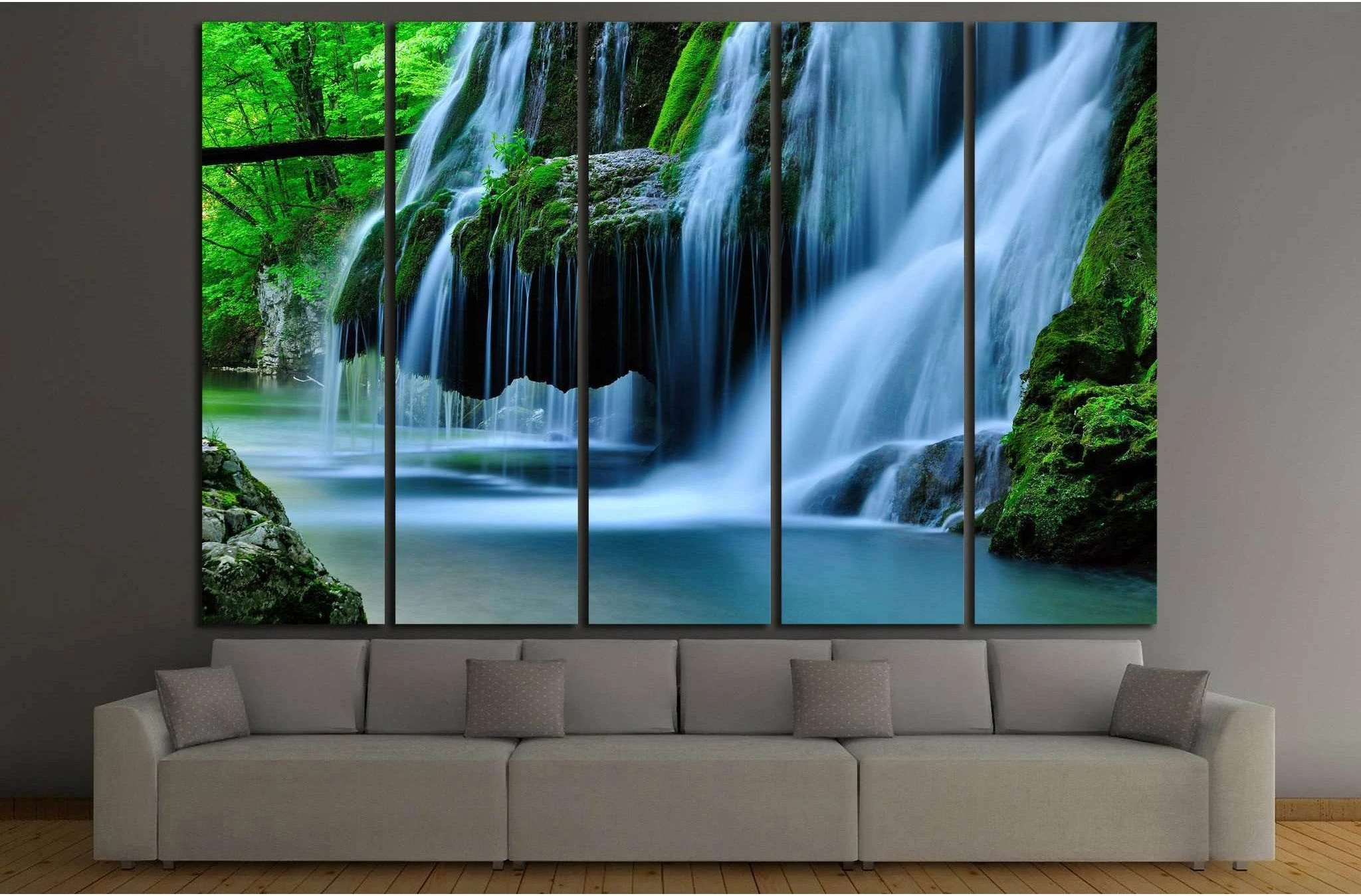Waterfall Bigar, Romania №644 Ready to Hang Canvas Print - Zellart Canvas Prints ALL_Products, s-644, Waterfall