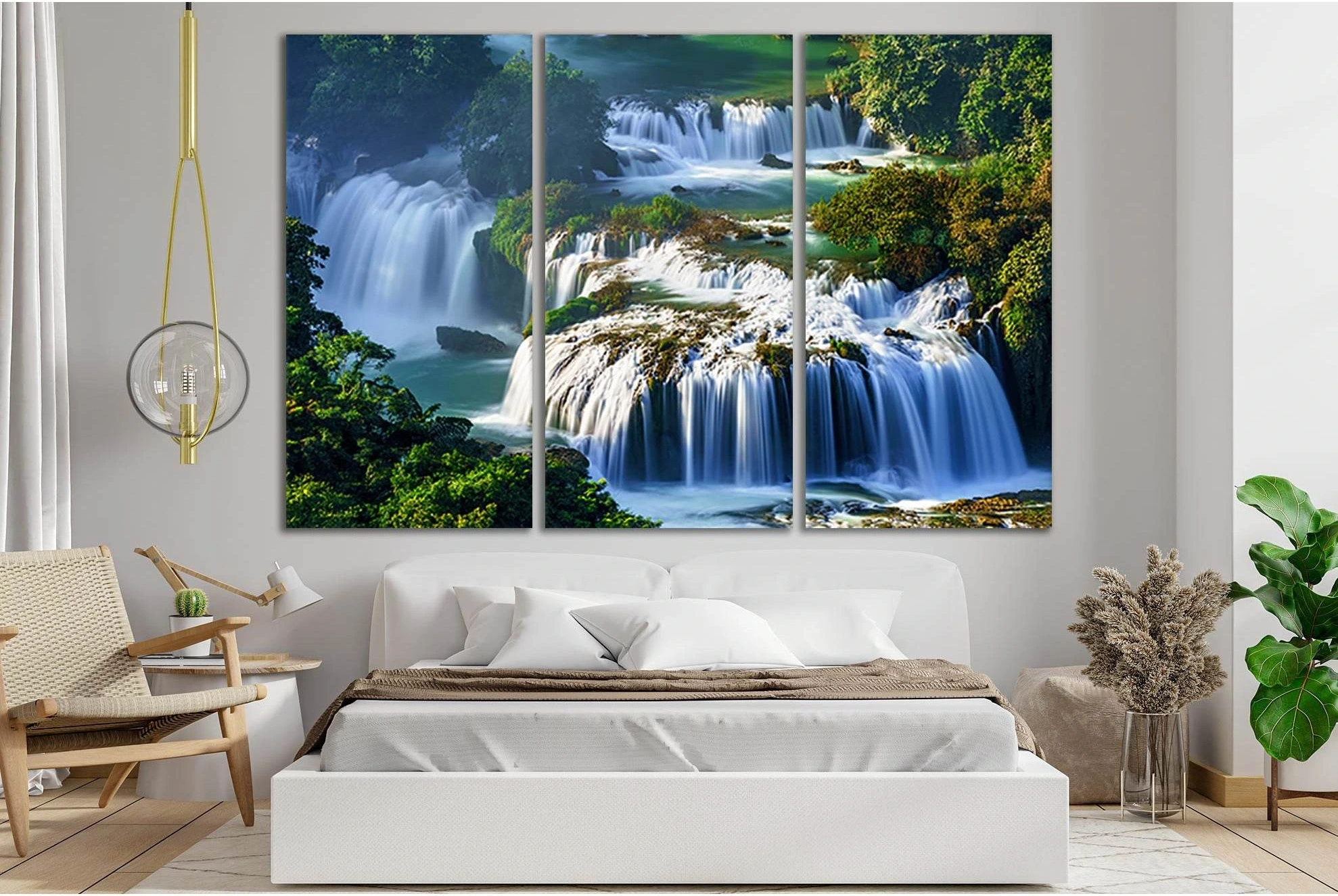 Waterfall Cao Bang Vietnam №SL472 Ready to Hang Canvas Print - Zellart Canvas Prints 0new, ALL_Products, Waterfall, Waterfall Wall Art