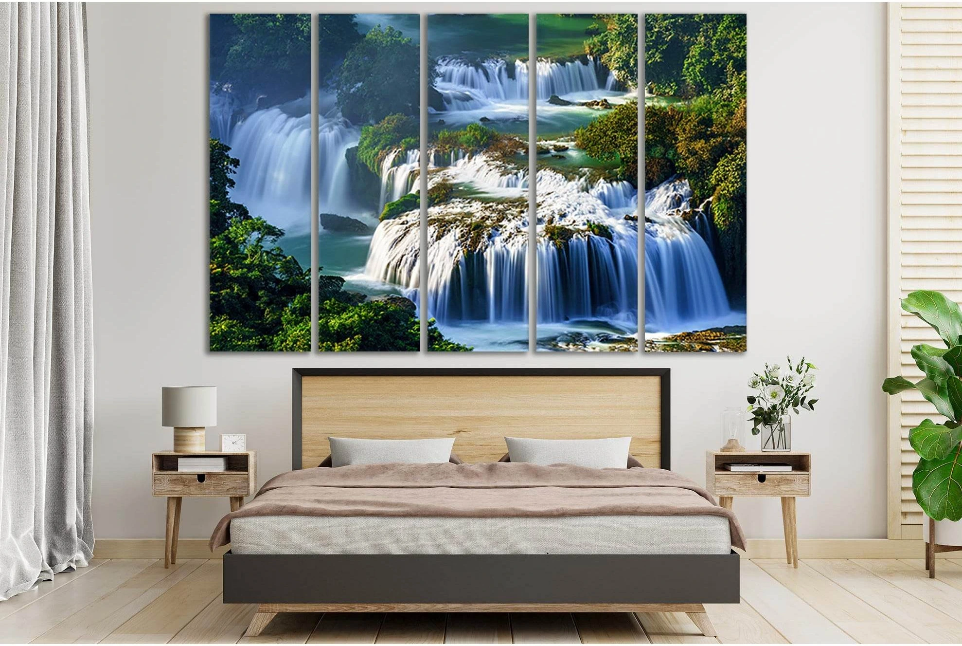 Waterfall Cao Bang Vietnam №SL472 Ready to Hang Canvas Print - Zellart Canvas Prints 0new, ALL_Products, Waterfall, Waterfall Wall Art