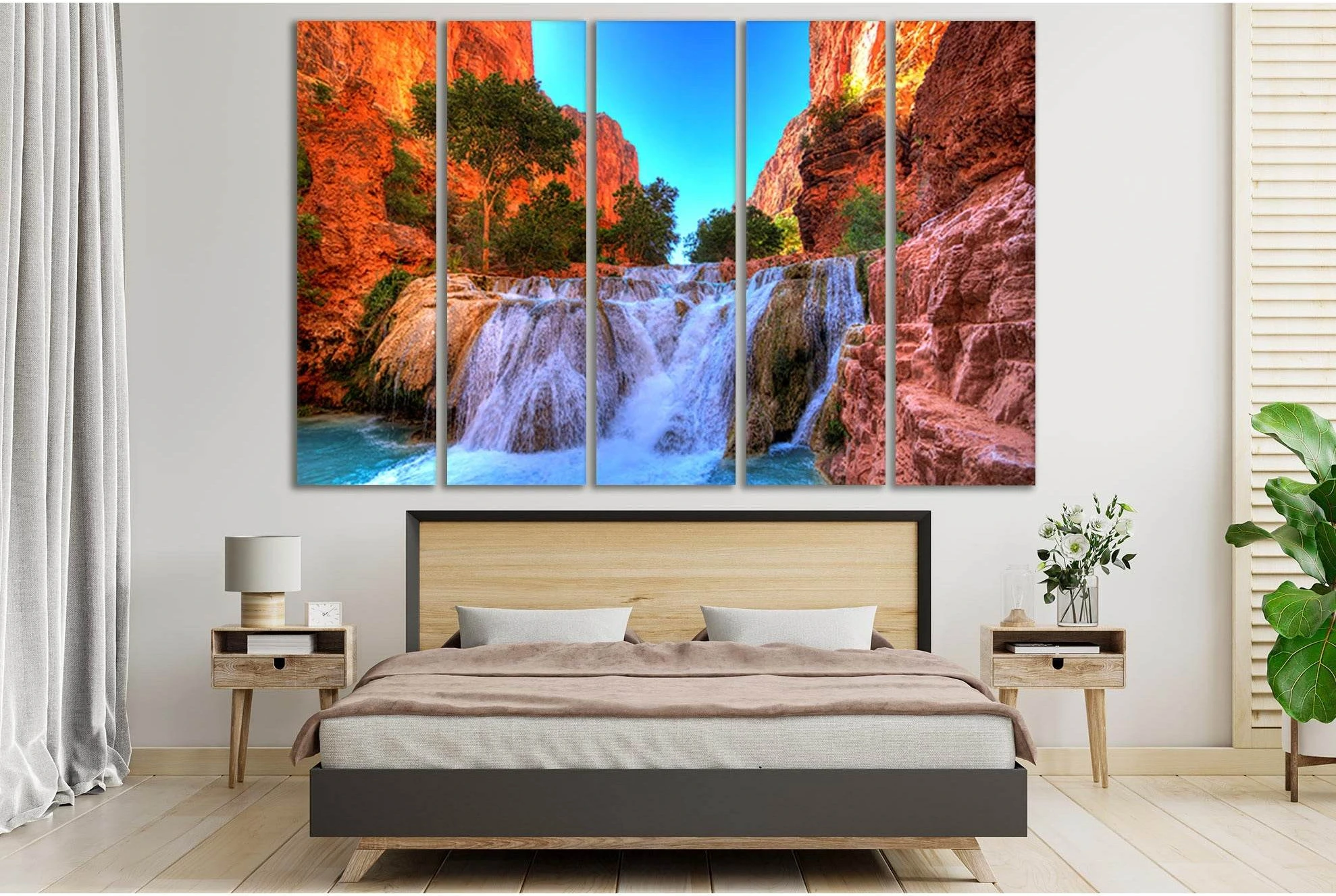 Waterfalls Grand Canyon №SL469 Ready to Hang Canvas Print - Zellart Canvas Prints 0new, ALL_Products, Waterfall, Waterfall Wall Art