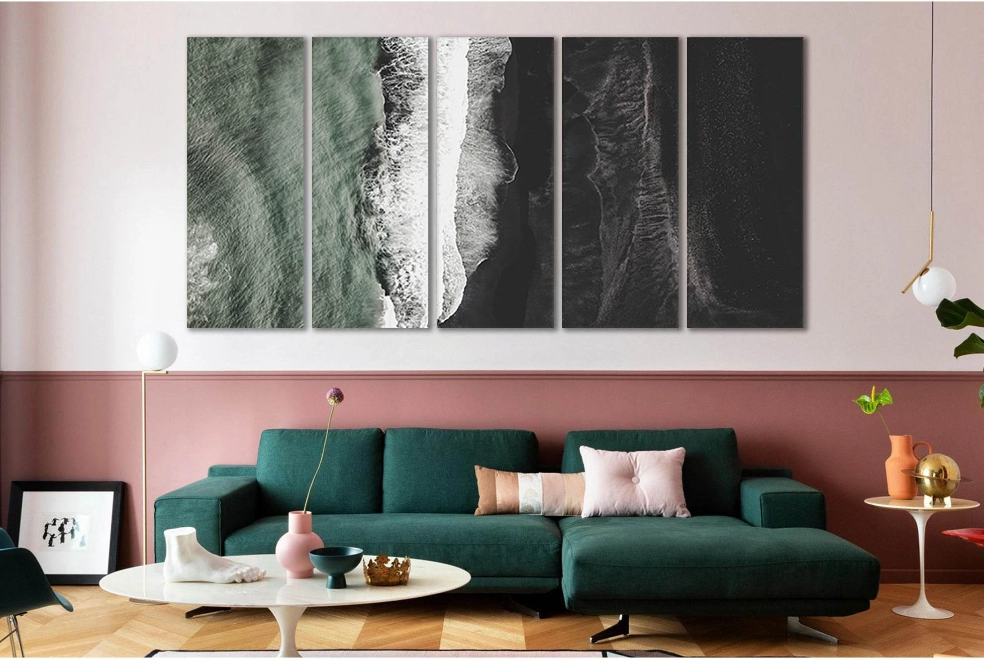 Waves Black Sand Beach №SL64 Ready to Hang Canvas Print - Zellart Canvas Prints 0new, ALL_Products, Beach Ocean & Waves