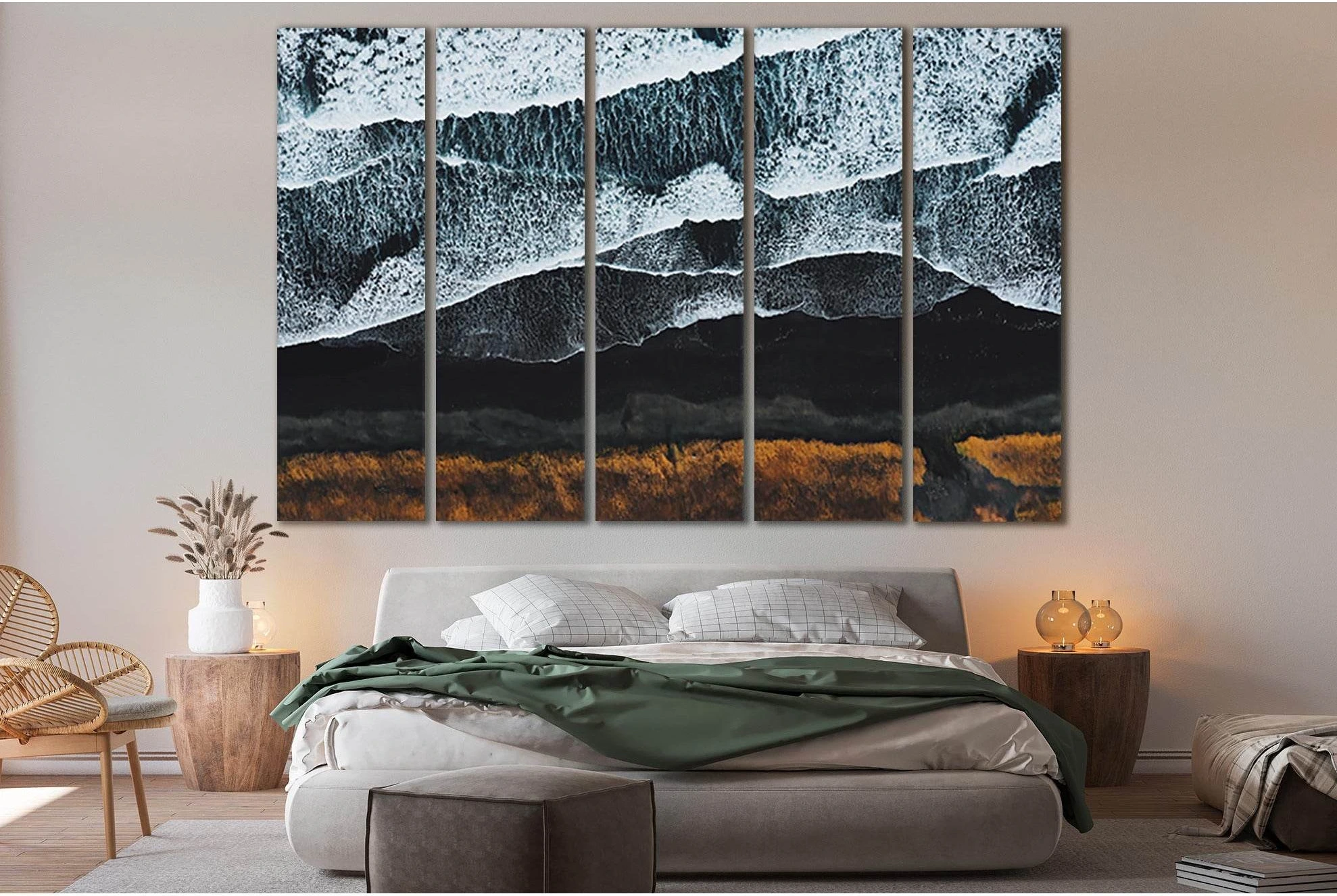 Waves By The Shore №SL129 Ready to Hang Canvas Print - Zellart Canvas Prints 0new, ALL_Products, Beach Ocean & Waves