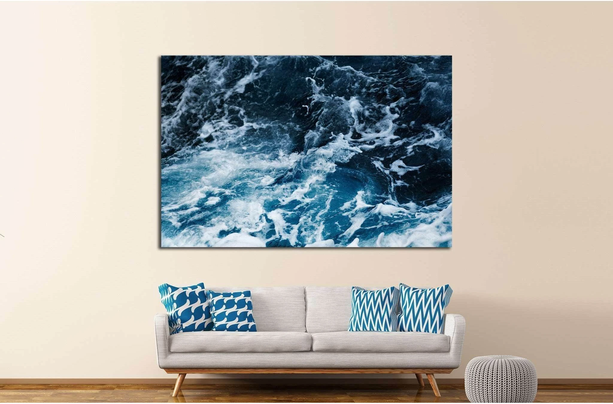 Waves in ocean Splashing Waves №1402 Ready to Hang Canvas Print - Zellart Canvas Prints ALL_Products, s-1402