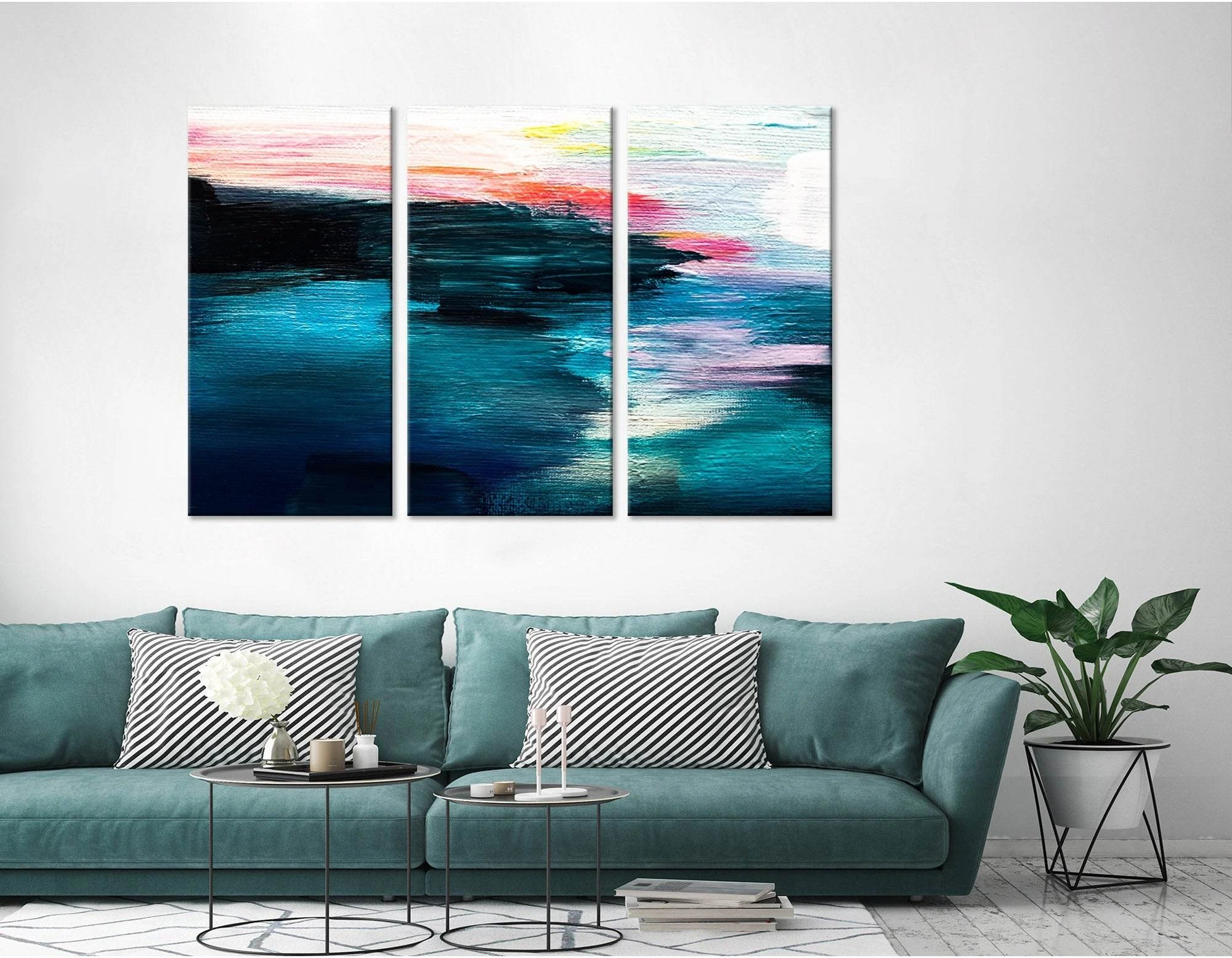 Waves In The Ocean №04271 Ready to Hang Canvas Print - Zellart Canvas Prints ALL_Products