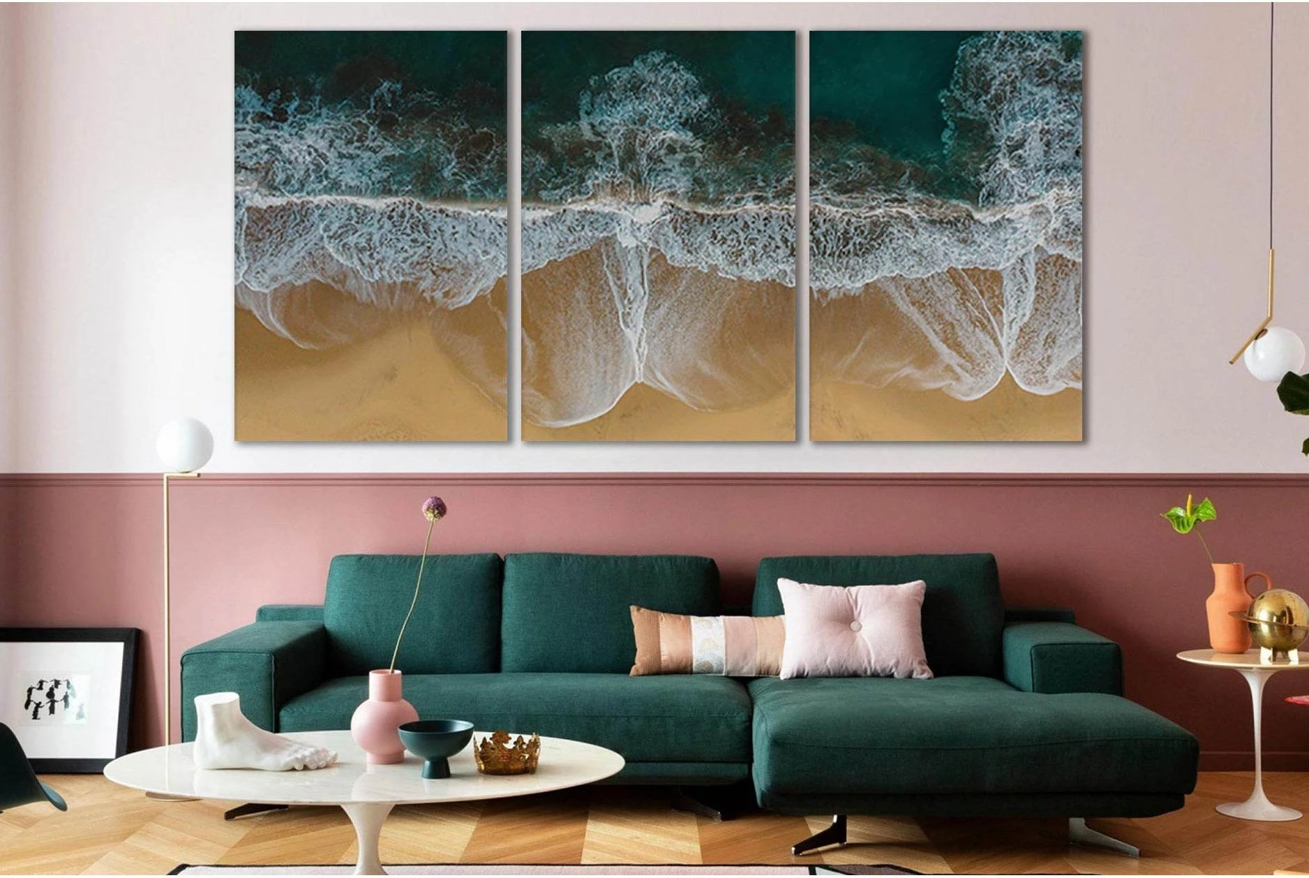 Waves Splashing On Sand Beach №SL121 Ready to Hang Canvas Print - Zellart Canvas Prints 0new, ALL_Products, Beach Ocean & Waves