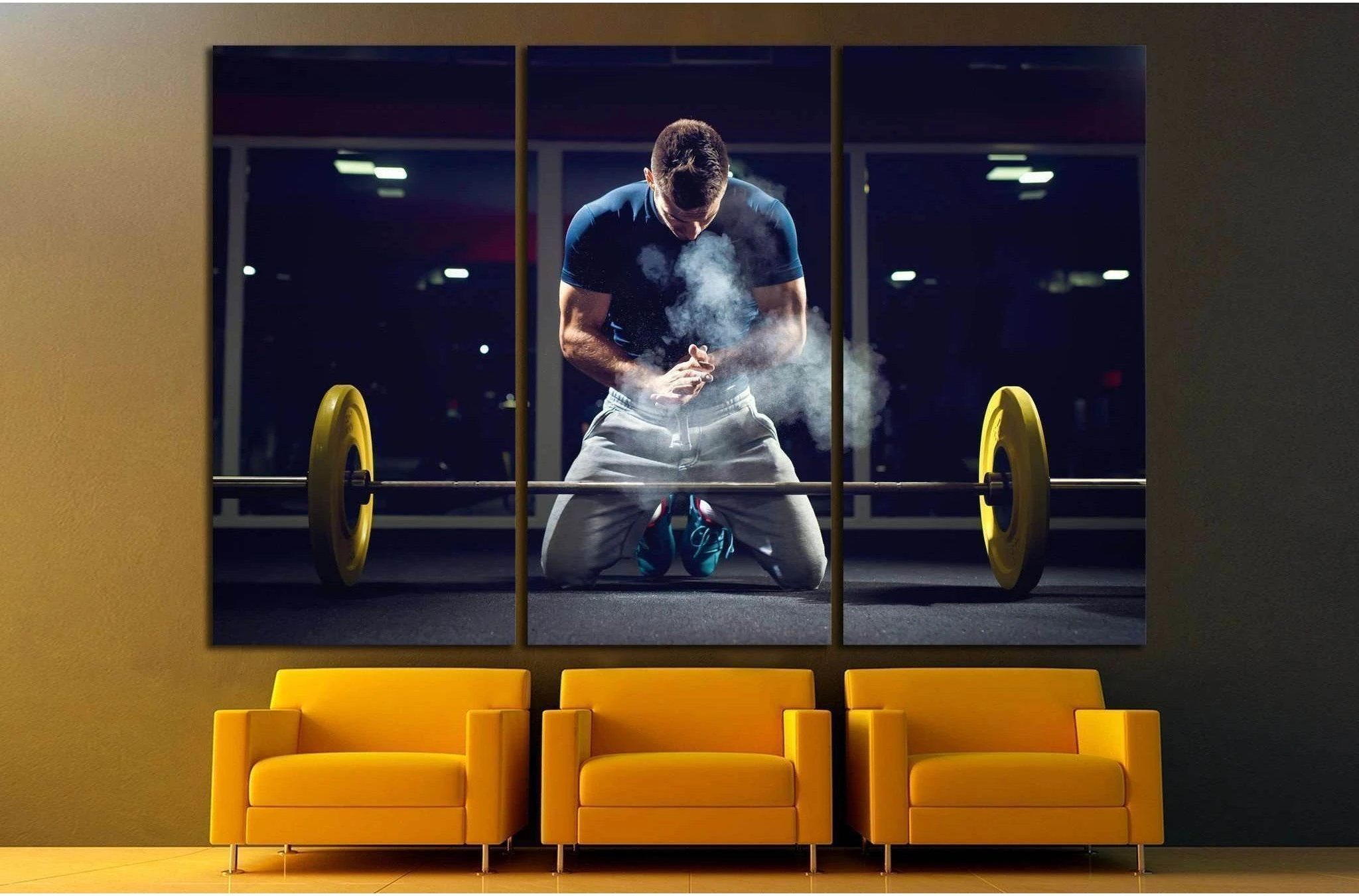 weightlifter preparing for training №1381 Ready to Hang Canvas Print - Zellart Canvas Prints ALL_Products, s-1381