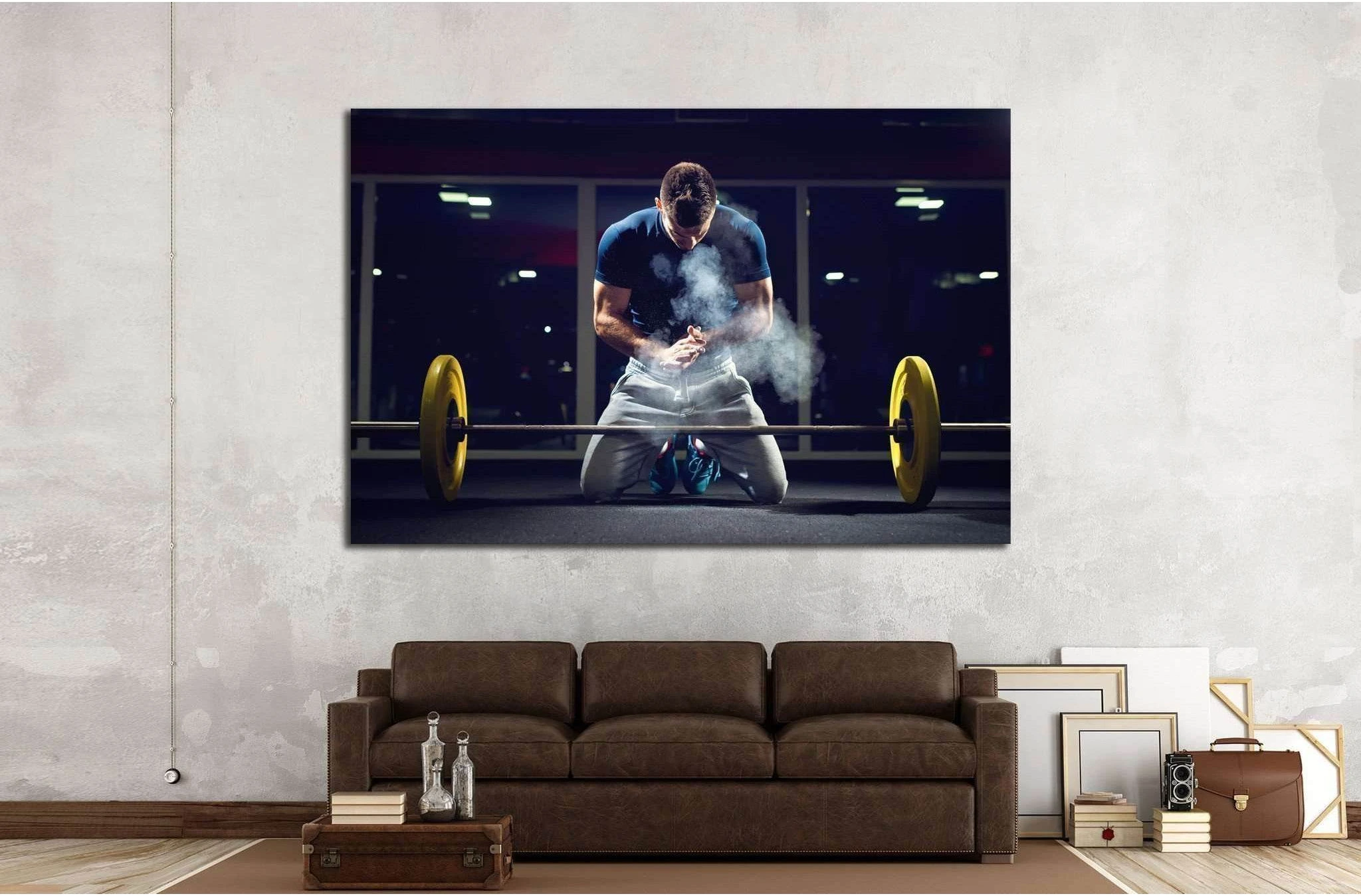 weightlifter preparing for training №1381 Ready to Hang Canvas Print - Zellart Canvas Prints ALL_Products, s-1381