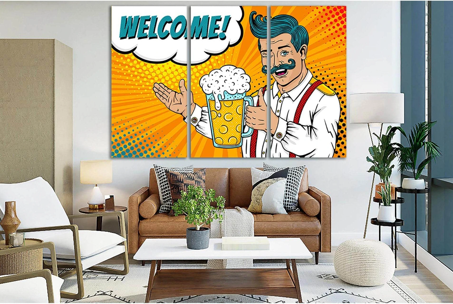 Welcome Pop Art №SL527 Ready to Hang Canvas Print - Zellart Canvas Prints 0new, ALL_Products, Pop ART