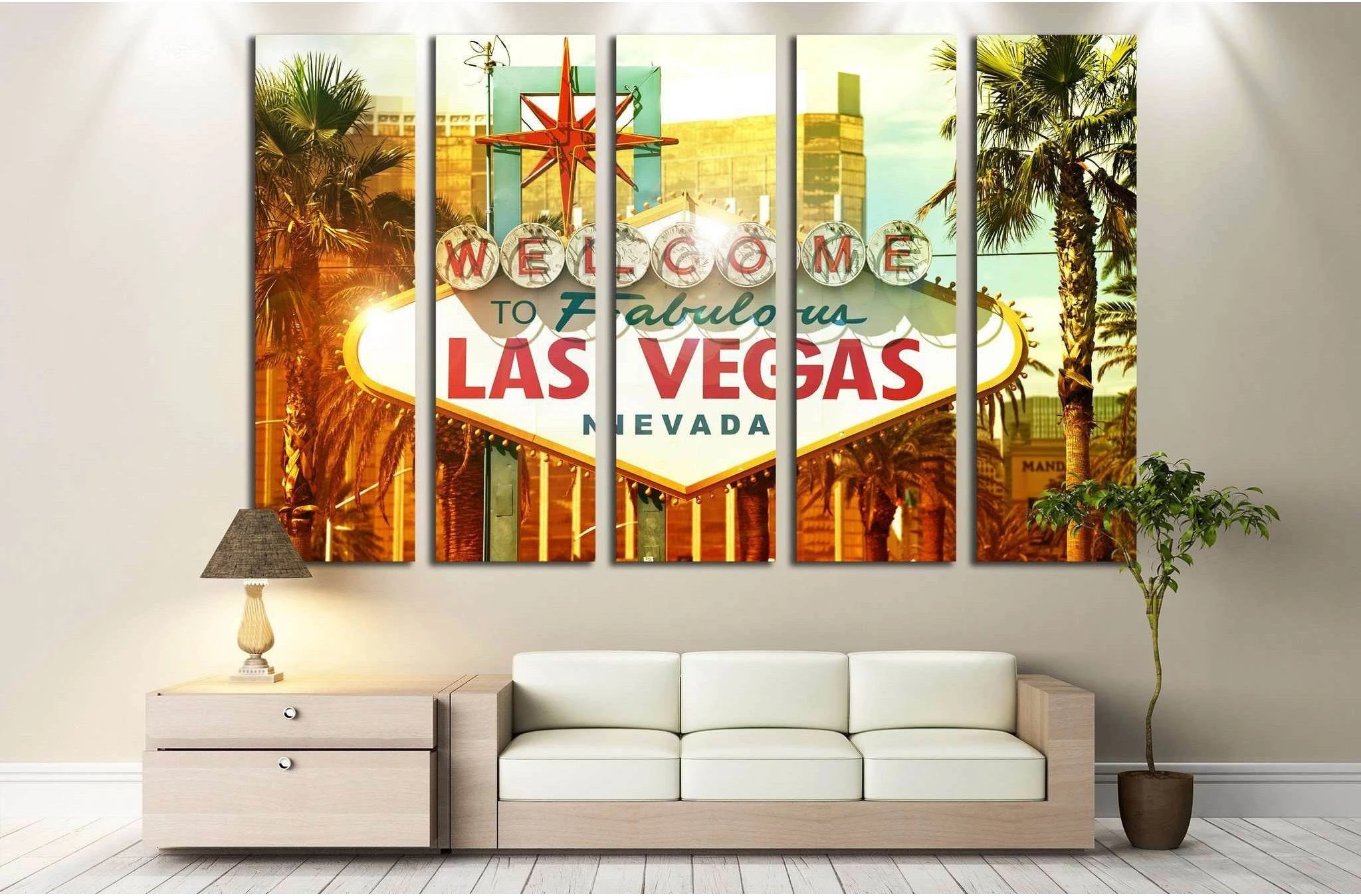 Welcome to Las Vegas №544 Ready to Hang Canvas Print - Zellart Canvas Prints ALL_Products, s-544