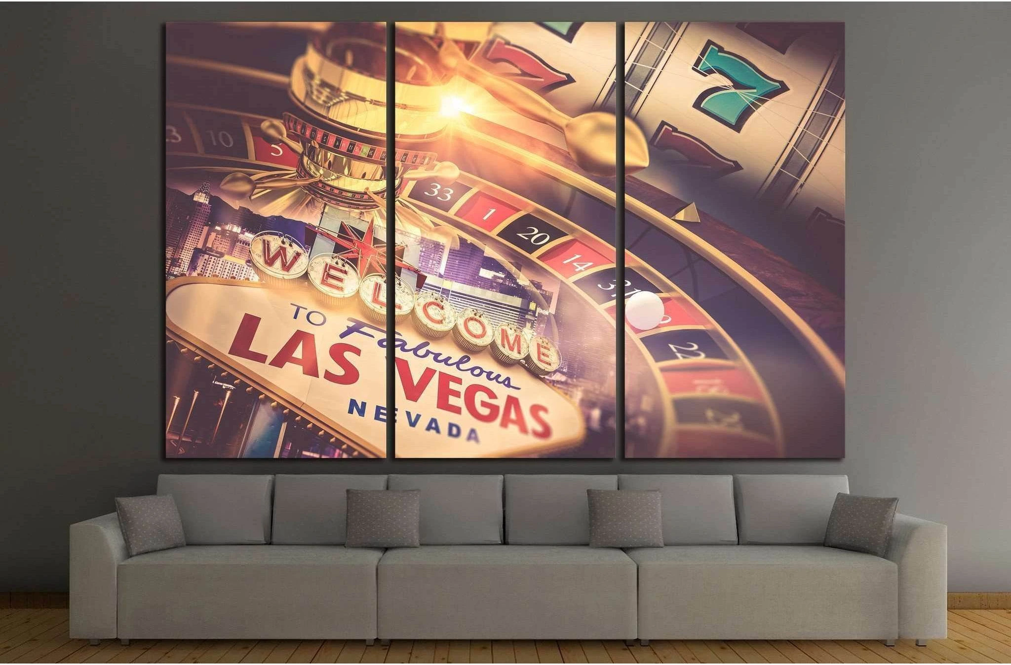 welcome to las vegas sign №727 Ready to Hang Canvas Print - Zellart Canvas Prints ALL_Products, s-727
