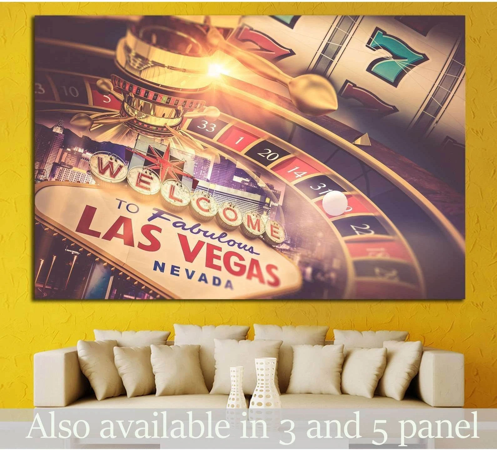 welcome to las vegas sign №727 Ready to Hang Canvas Print - Zellart Canvas Prints ALL_Products, s-727