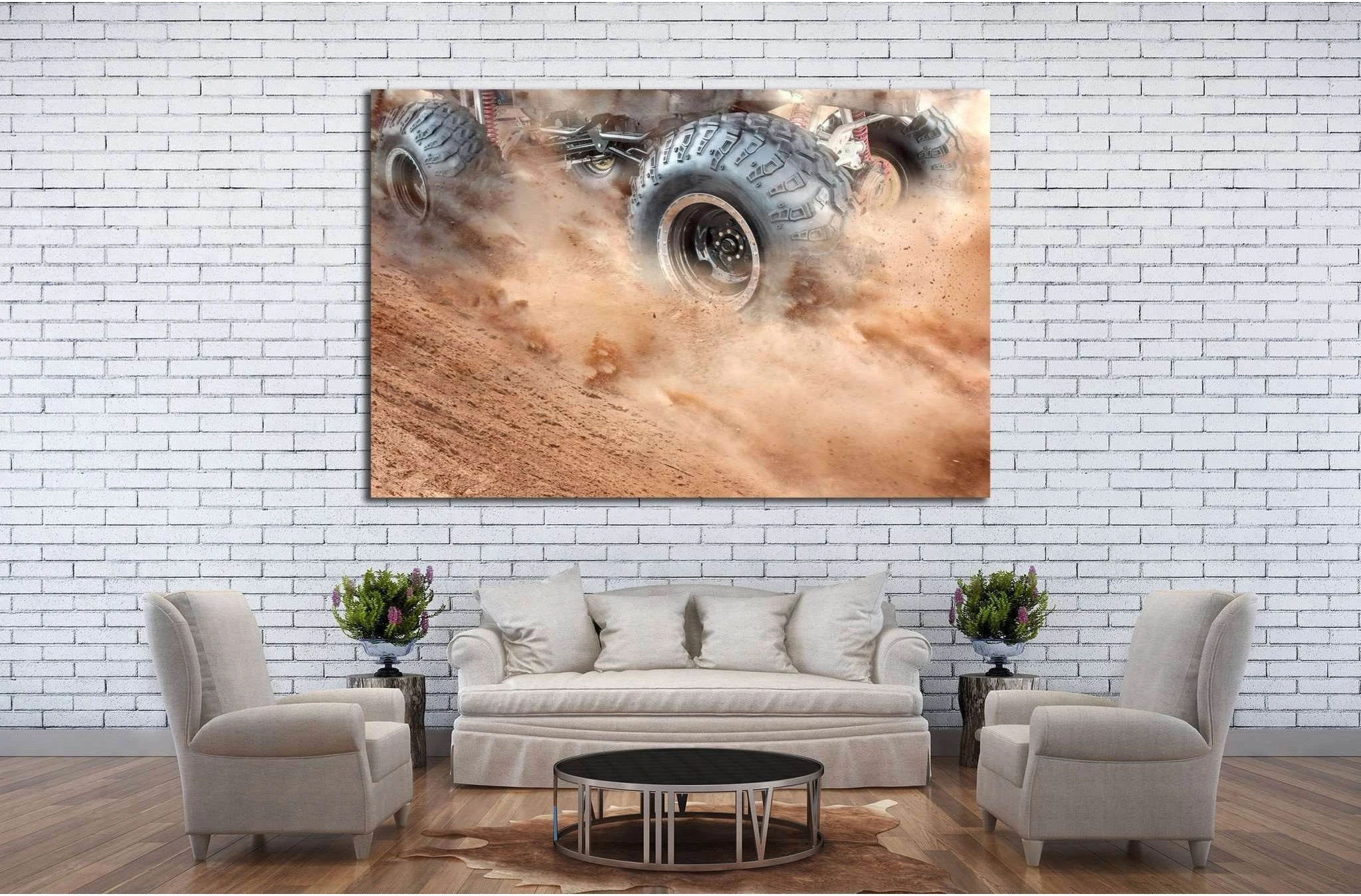 wheels tires and off-road truck №1866 Ready to Hang Canvas Print - Zellart Canvas Prints ALL_Products, s-1866