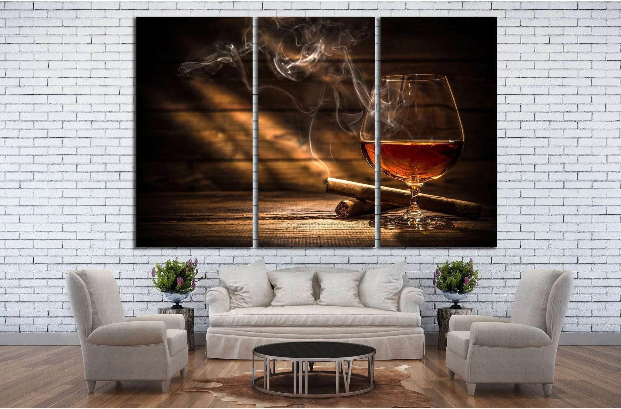Whiskey and Cigar №533 Ready to Hang Canvas Print - Zellart Canvas Prints ALL_Products, s-533