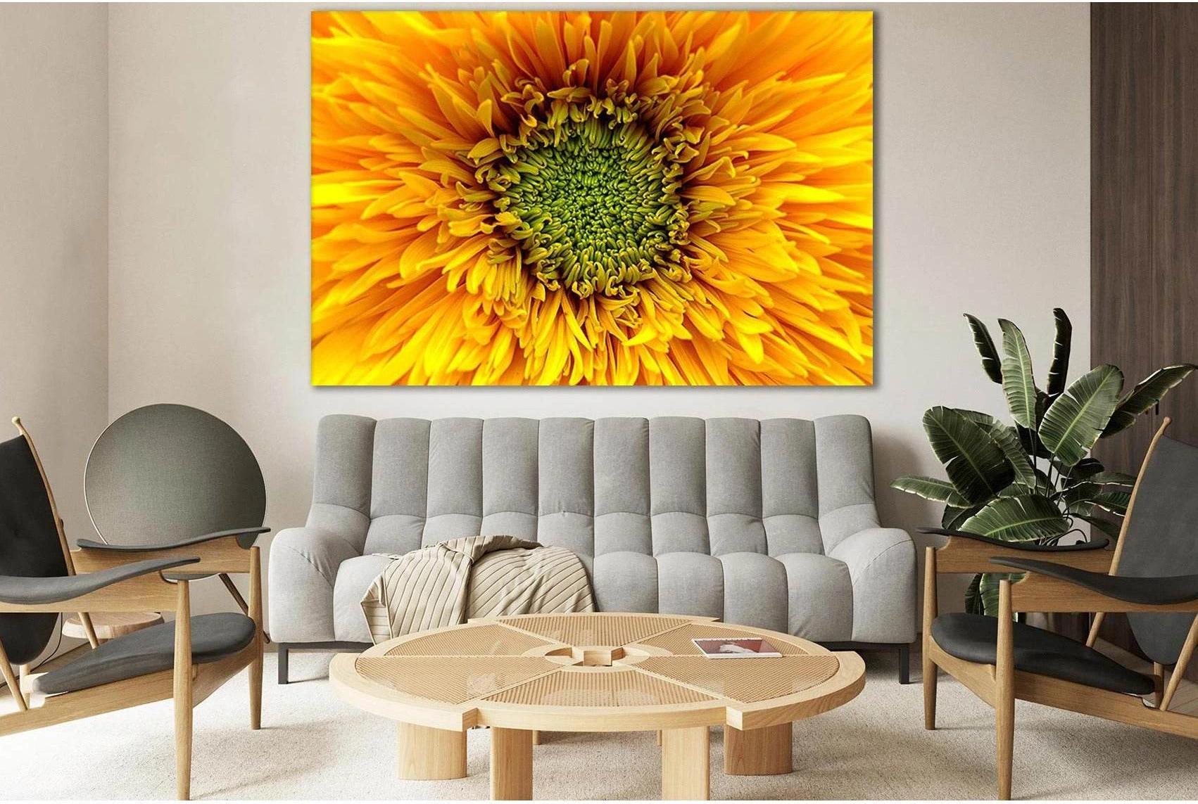 White And Green Flower №SL727 Ready to Hang Canvas Print - Zellart Canvas Prints 0new, ALL_Products, Floral & Botanical Wall Art