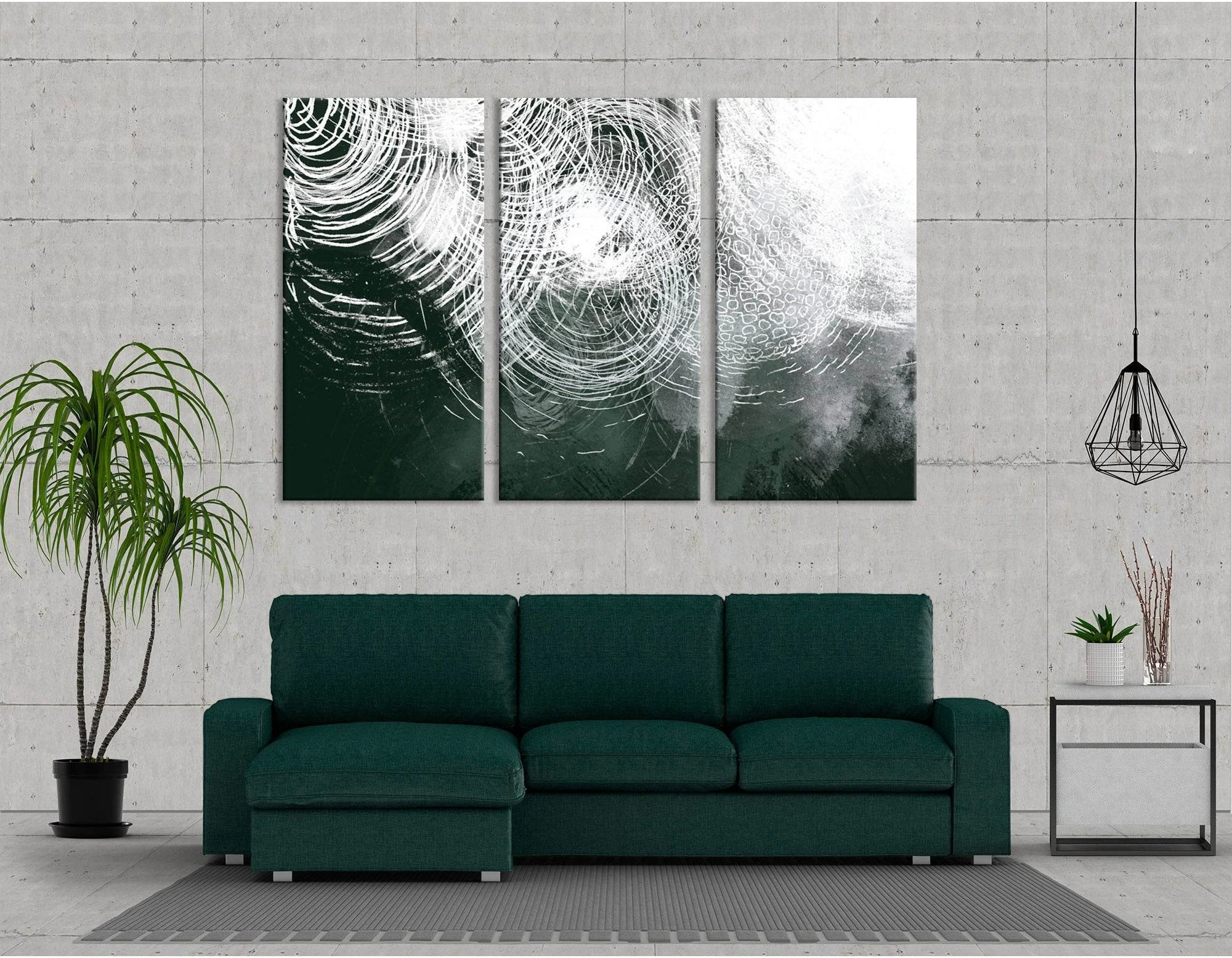 White Circle Abstract №04359 Ready to Hang Canvas Print - Zellart Canvas Prints ALL_Products