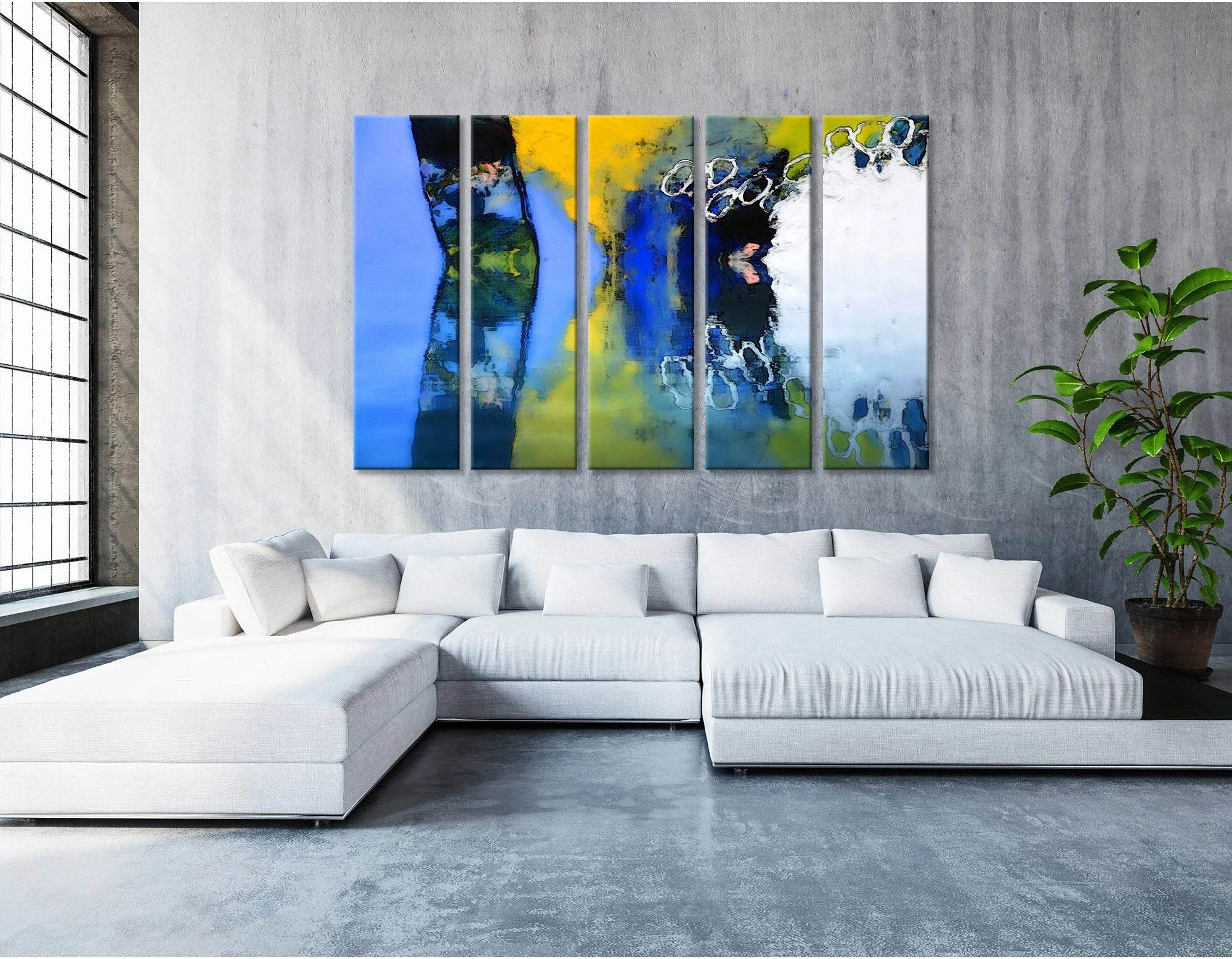 White Lamb On A Bright Background Abstract №04405 Ready to Hang Canvas Print - Zellart Canvas Prints ALL_Products