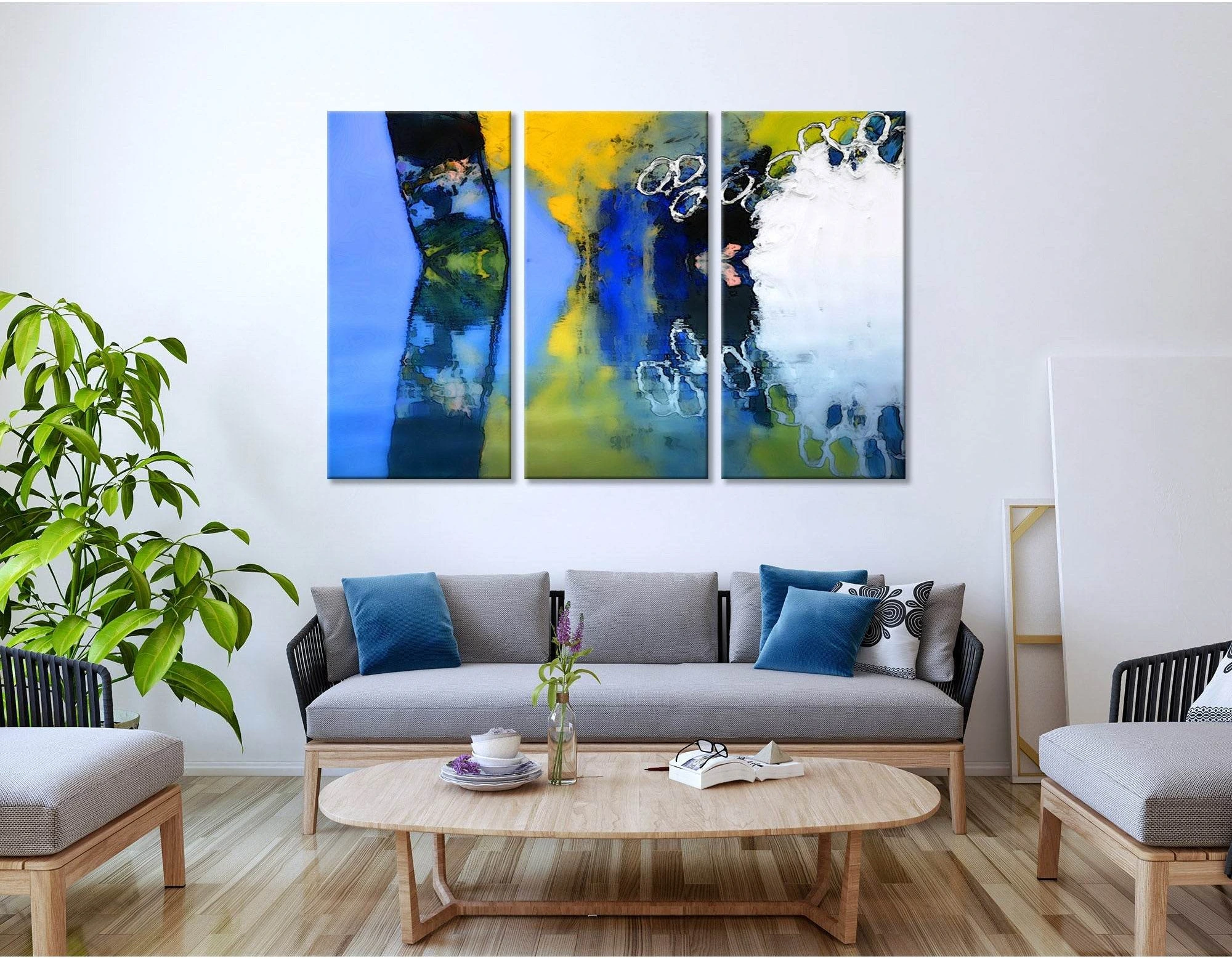 White Lamb On A Bright Background Abstract №04405 Ready to Hang Canvas Print - Zellart Canvas Prints ALL_Products