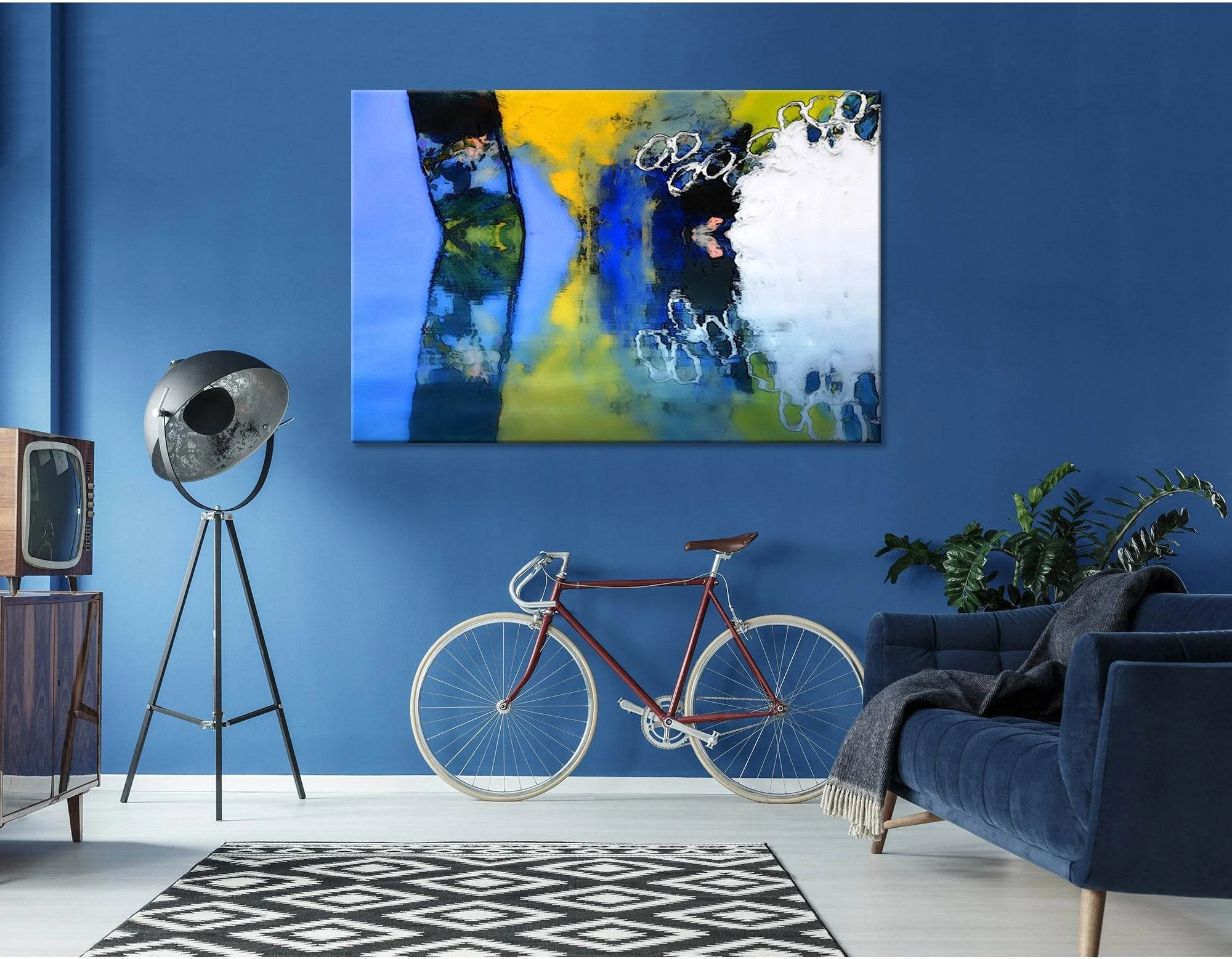 White Lamb On A Bright Background Abstract №04405 Ready to Hang Canvas Print - Zellart Canvas Prints ALL_Products