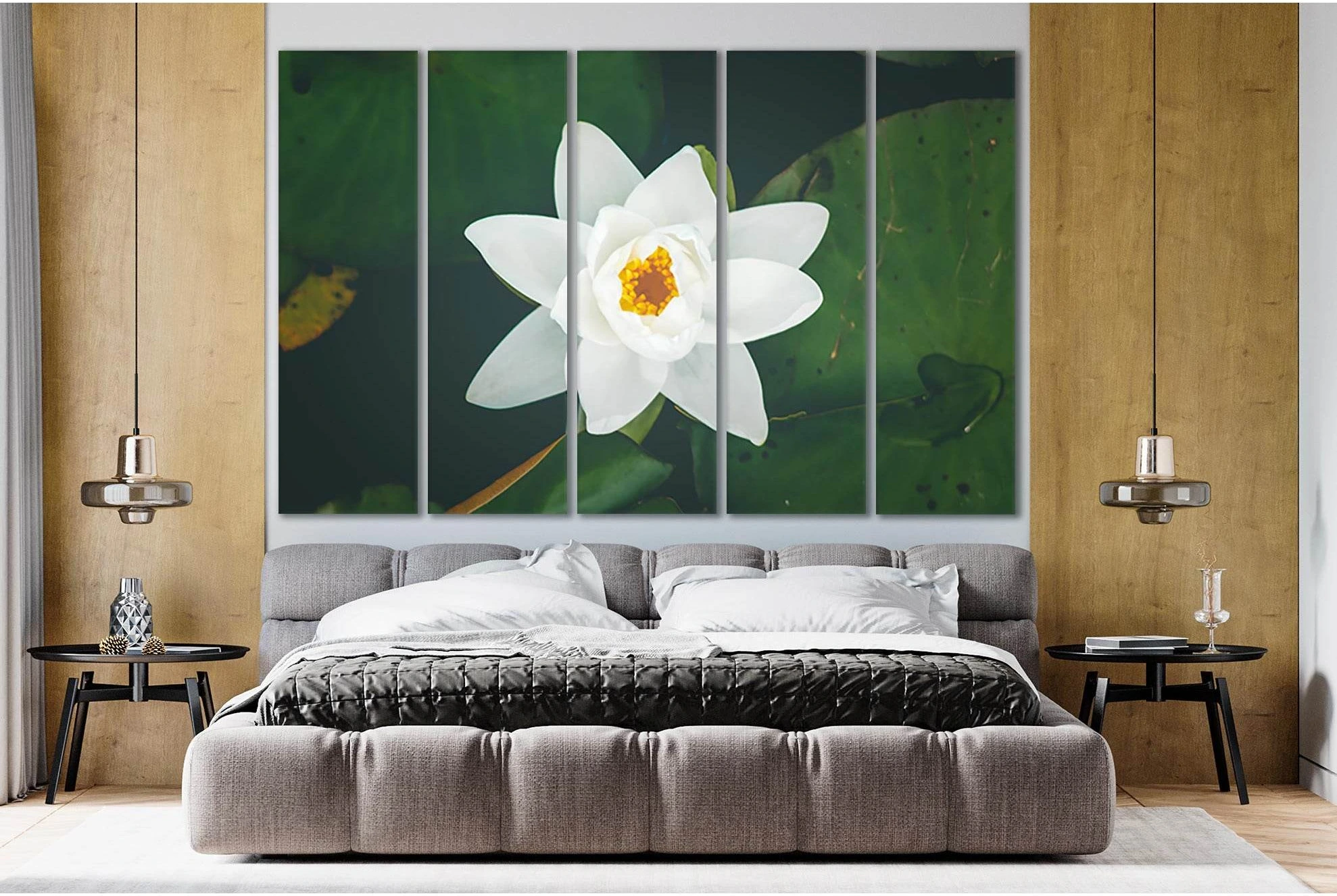 White Lily Flower №SL696 Ready to Hang Canvas Print - Zellart Canvas Prints 0new, ALL_Products, Floral & Botanical Wall Art